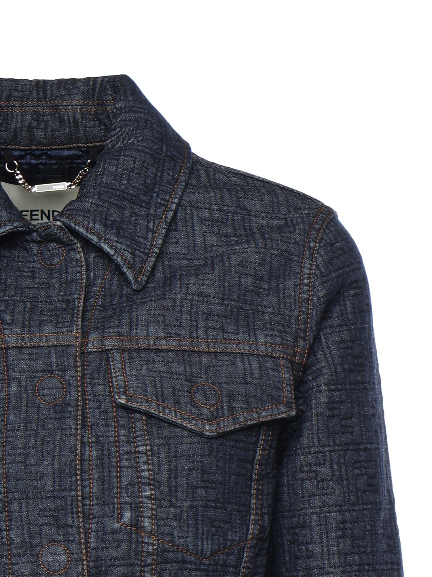 Giacca In Denim Ff Jacquard Fendi оригінал – Купити в Україні – вид ззаду