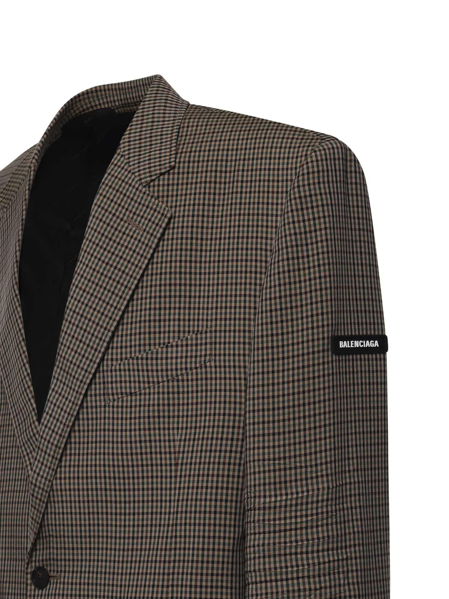 Оригінальна Blazer Sb In Lyocell A Quadri Balenciaga – вид ззаду