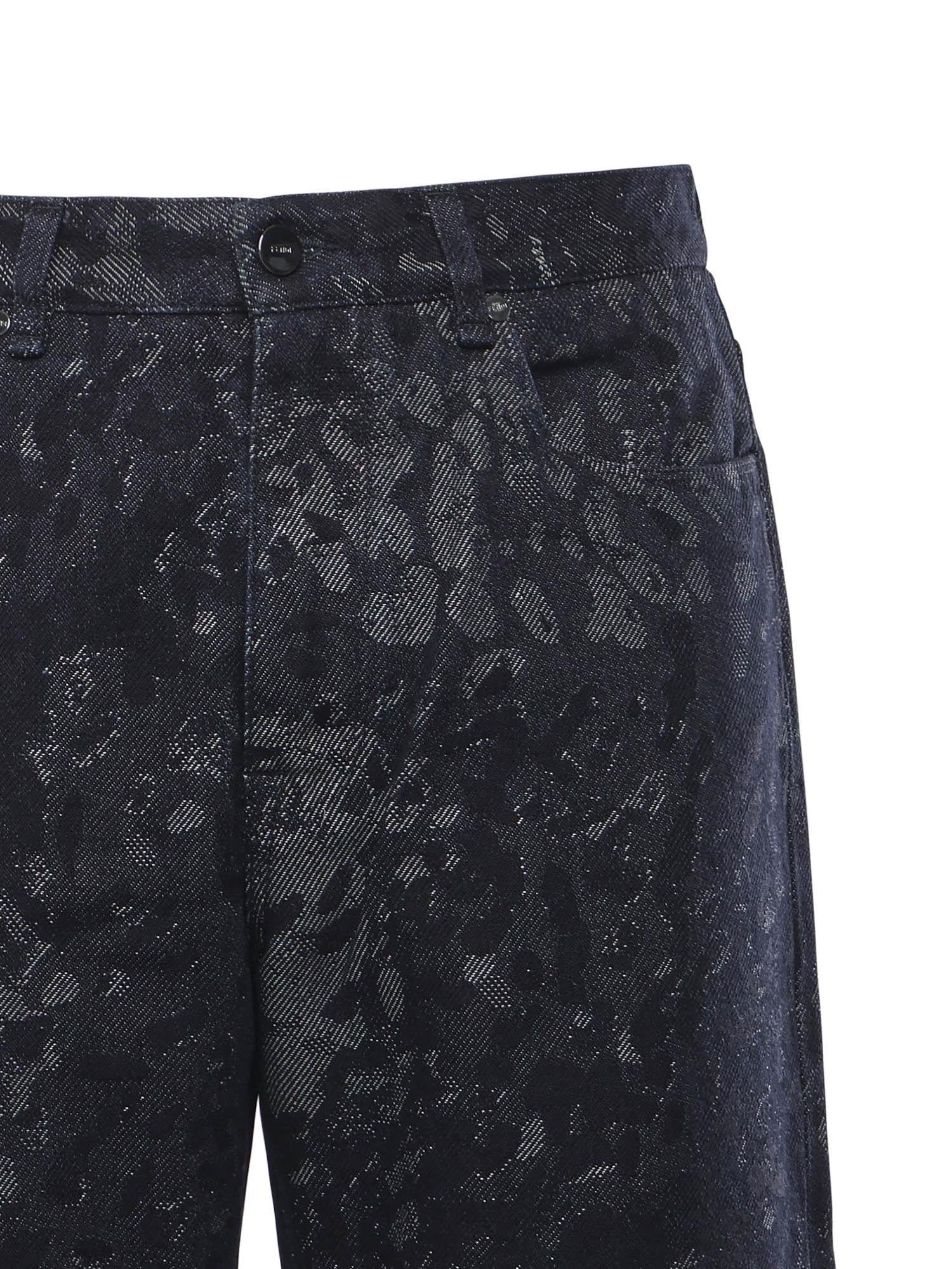Оригінальна Jeans Jacquard In Denim Fendi – вид ззаду