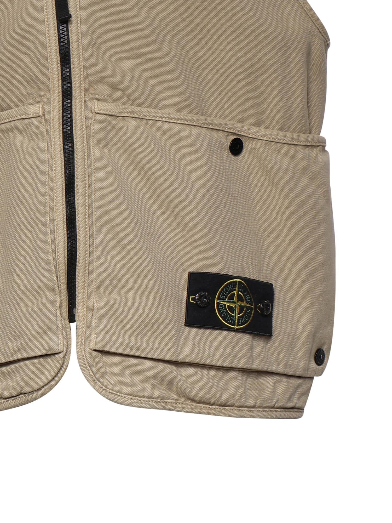 Оригінальна Gilet In Cotone Con Logo Stone island – вид ззаду