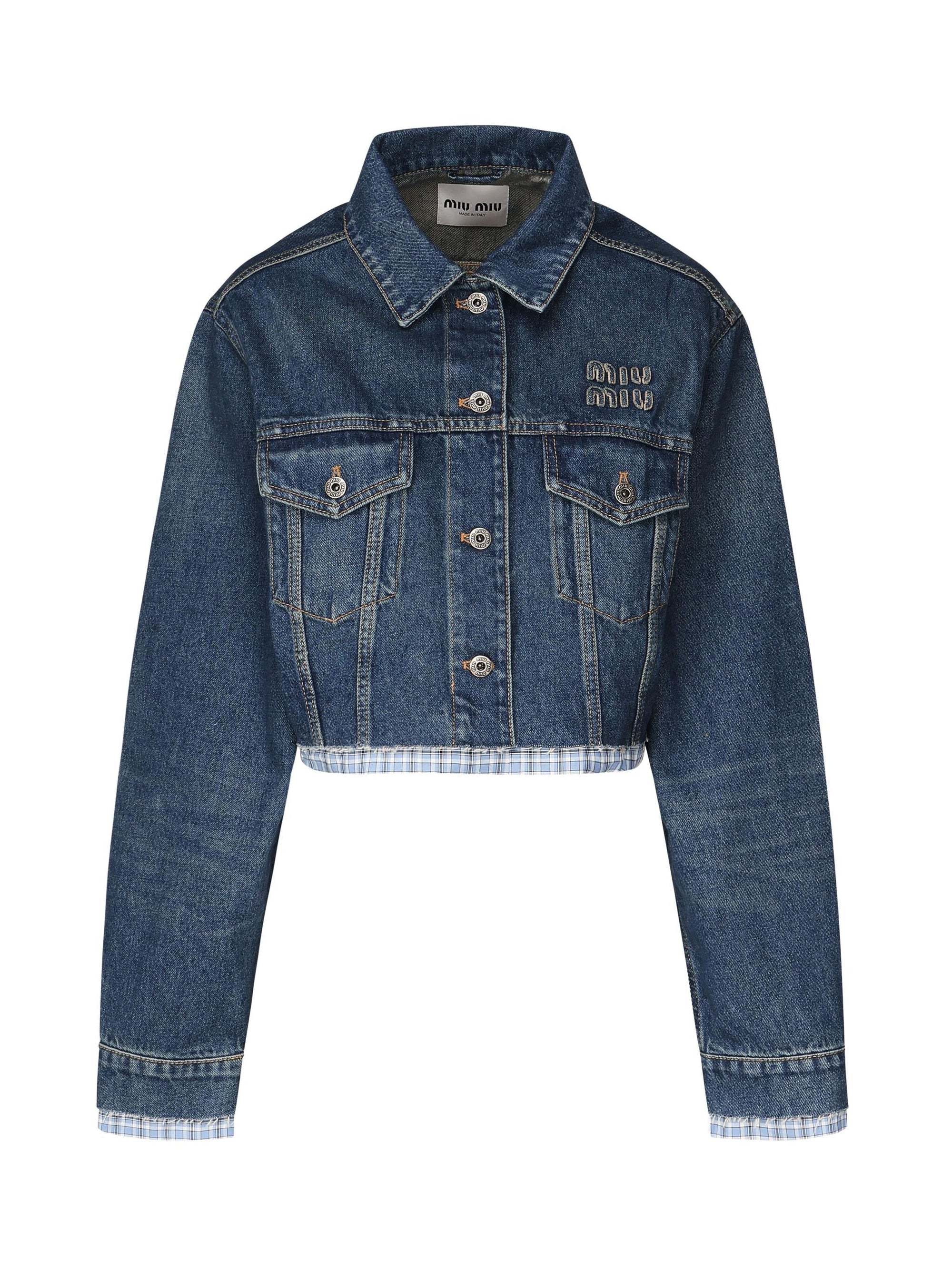 Giacca In Denim E Popeline Miu miu оригінал – Купити в Україні – боковий вид