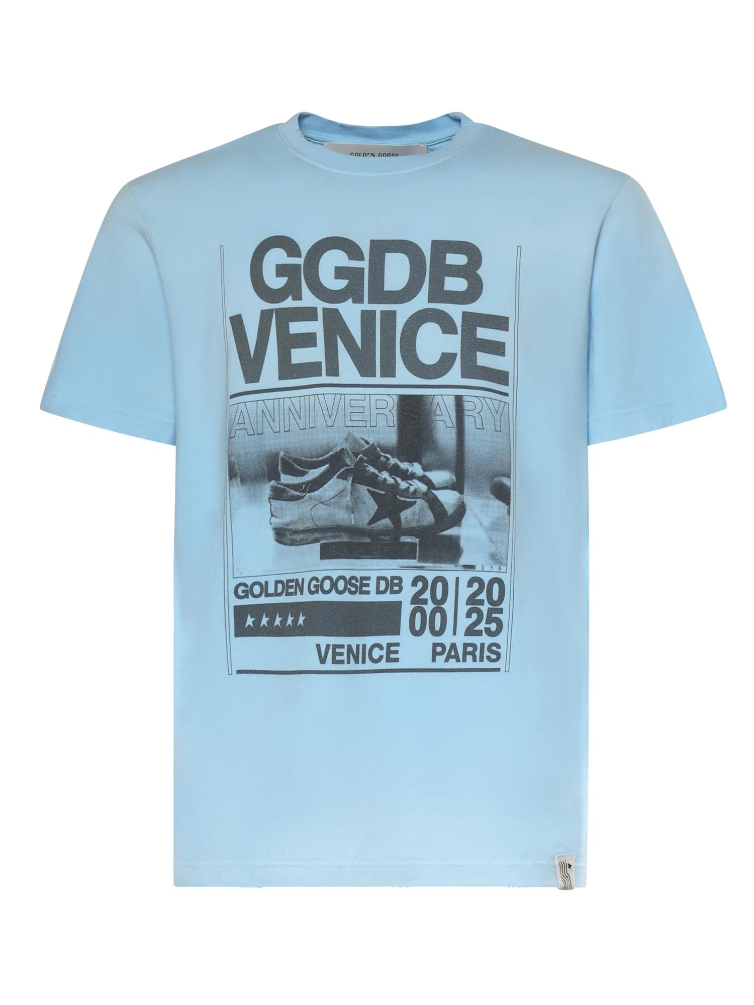 T-Shirt In Jersey DI Cotone Con Stampa Golden goose оригінал – Купити в Україні – боковий вид