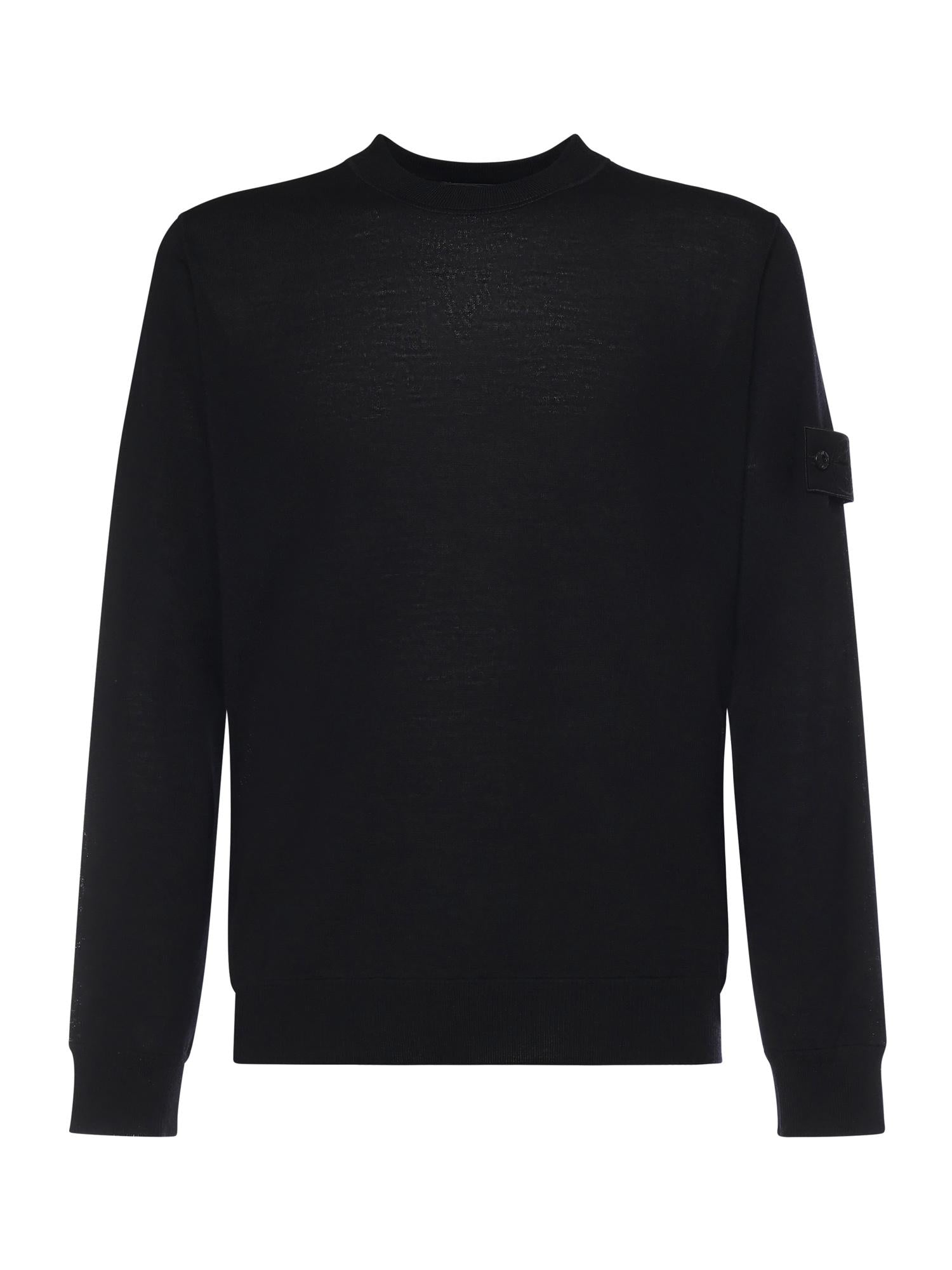 Maglione Girocollo In Lana Con Logo Stone island – Гарантія оригінальності – боковий вид