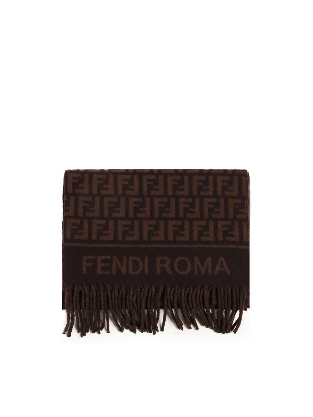 Sciarpa In Lana E Cashmere Ff Jacquard Fendi – Гарантія оригінальності – боковий вид