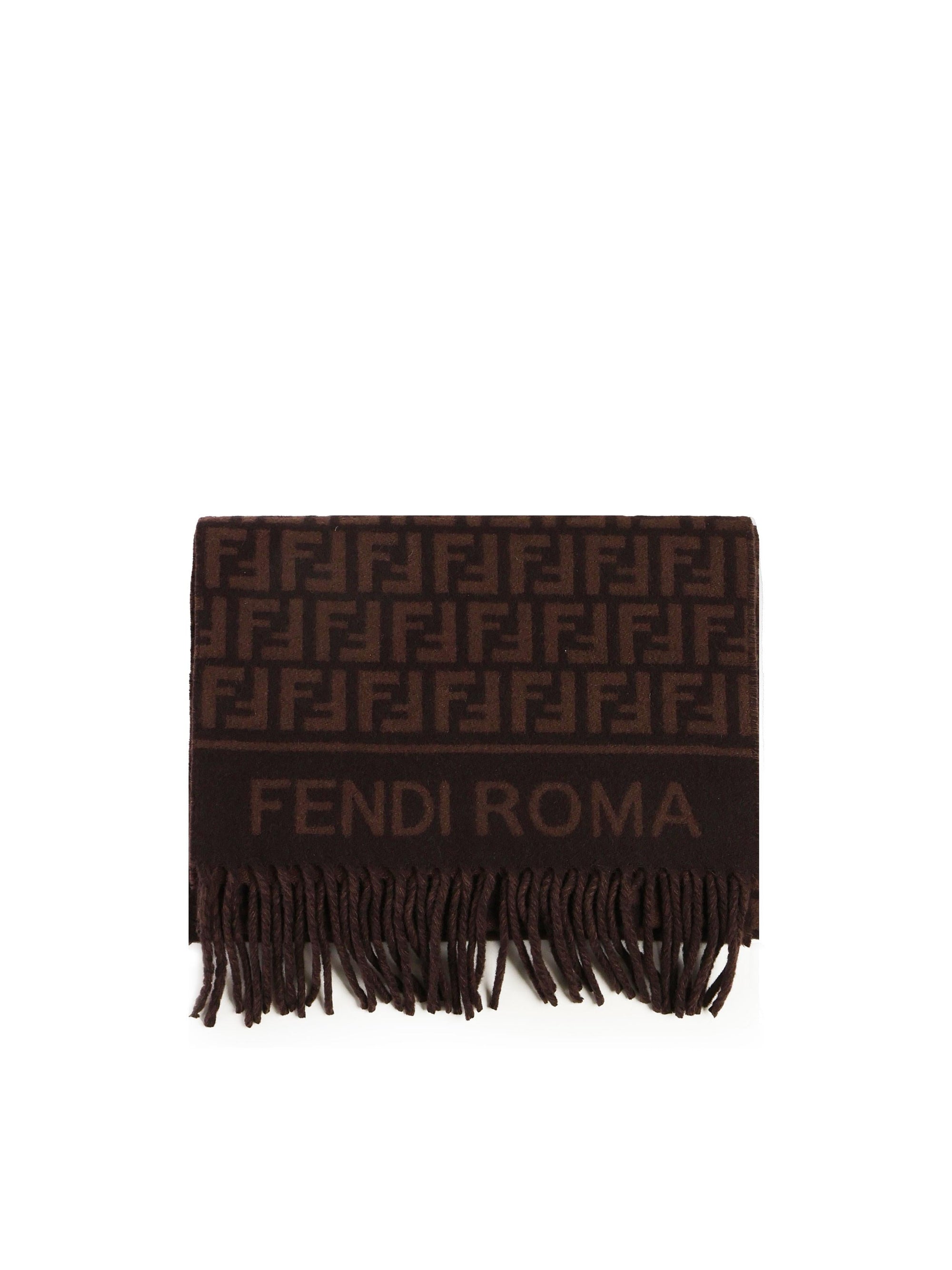 Sciarpa In Lana E Cashmere Ff Jacquard Fendi – Гарантія оригінальності – боковий вид