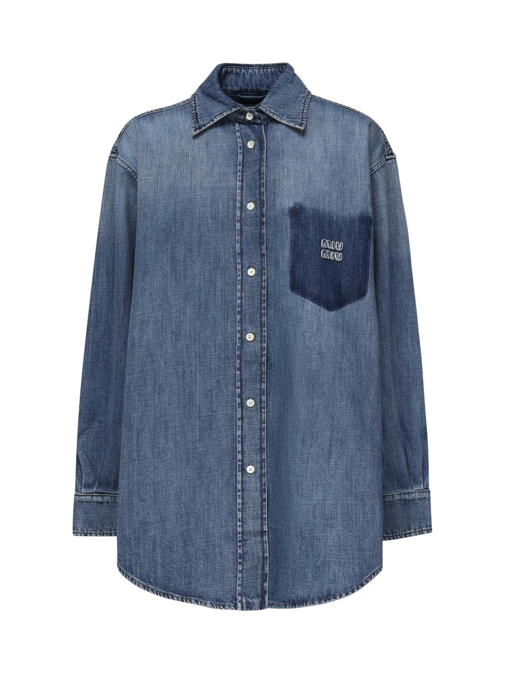 Оригінальна Camicia In Denim Con Logo Miu miu – боковий вид