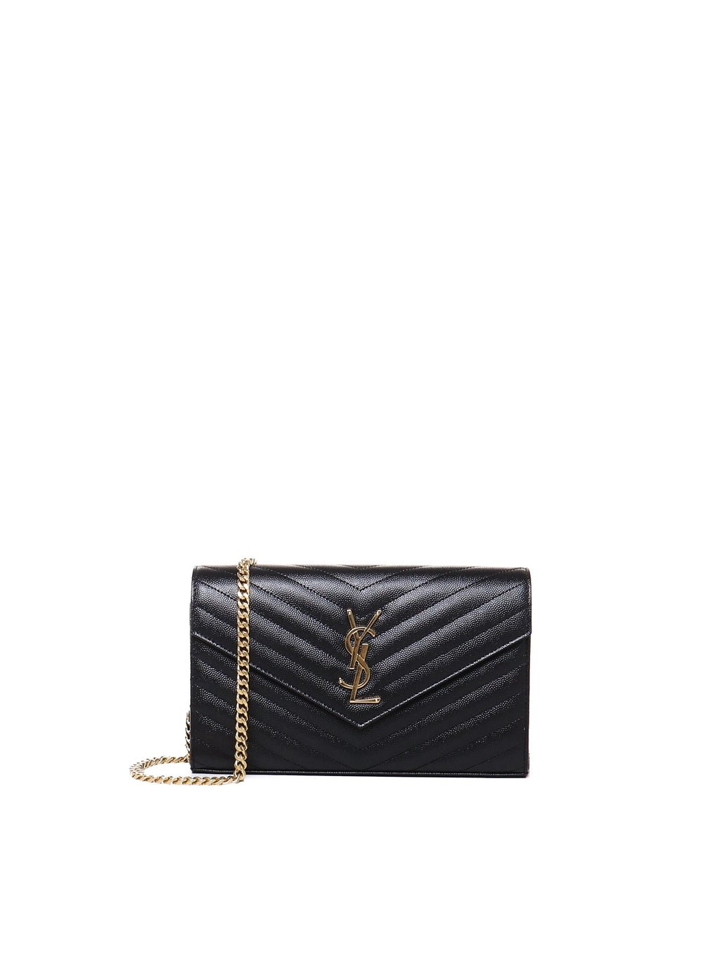 Оригінальна Pochette Con Catena Cassandre In Pelle Grain De Poudre Saint laurent – боковий вид