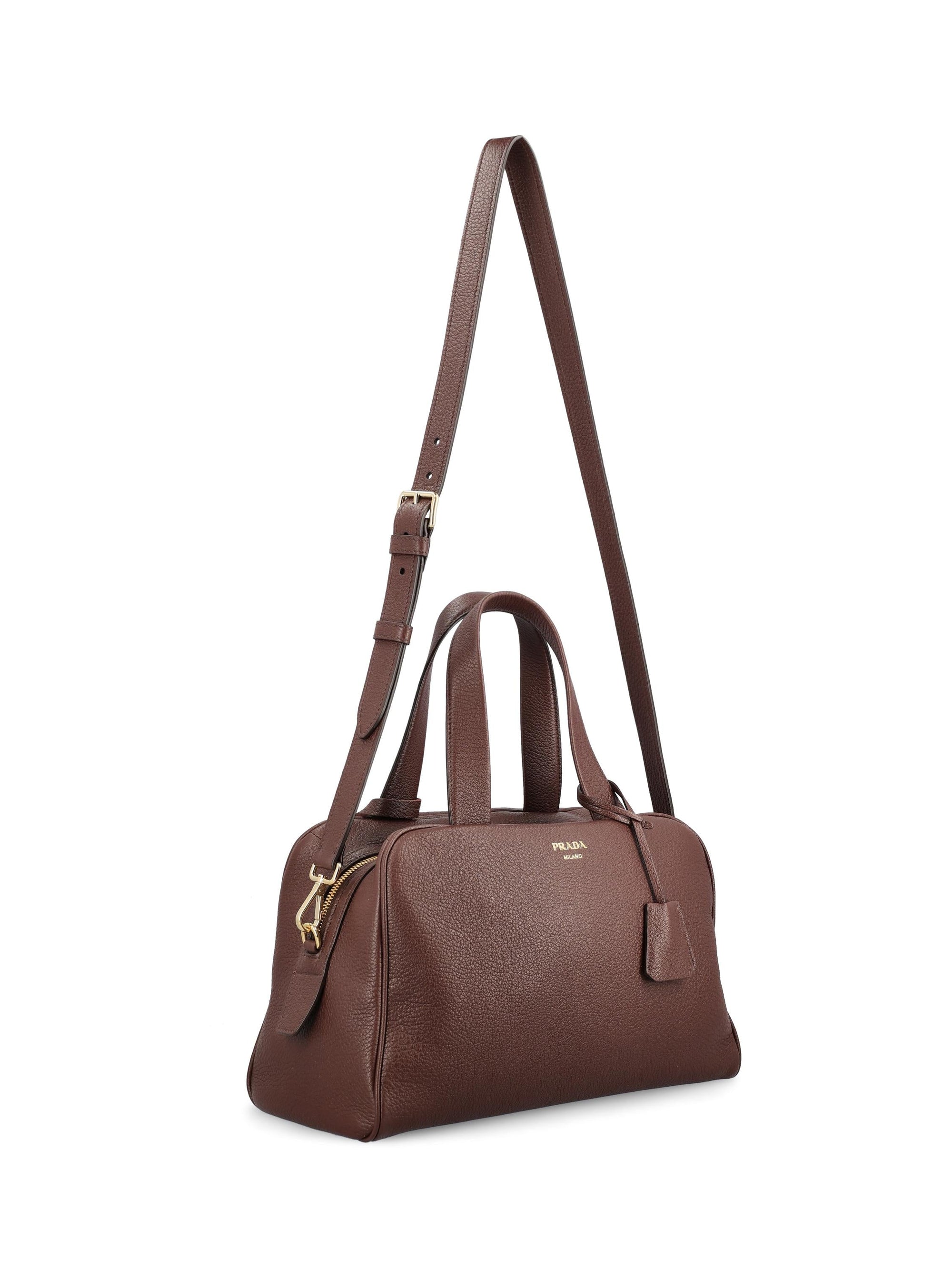Large Bowler Bag In Leather Prada – Гарантія оригінальності – детальний вид