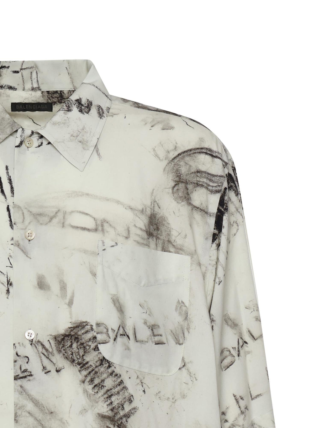 Camicia Con Stampa In Popeline DI Viscosa Balenciaga оригінал – Купити в Україні – вид ззаду
