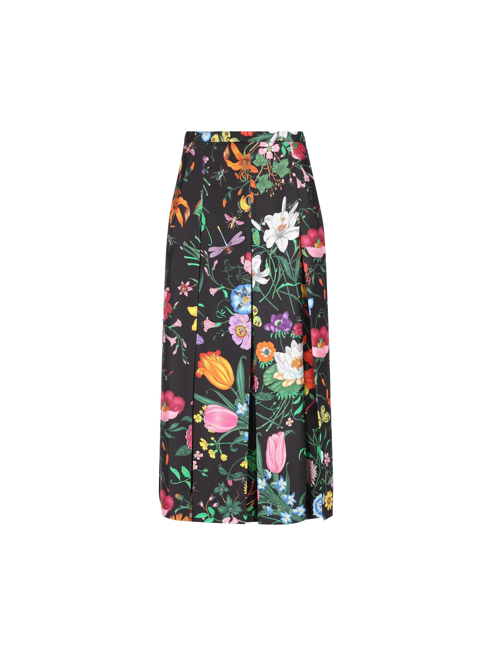 Pleated MIDI Skirt In Silk Gucci – Гарантія оригінальності – боковий вид