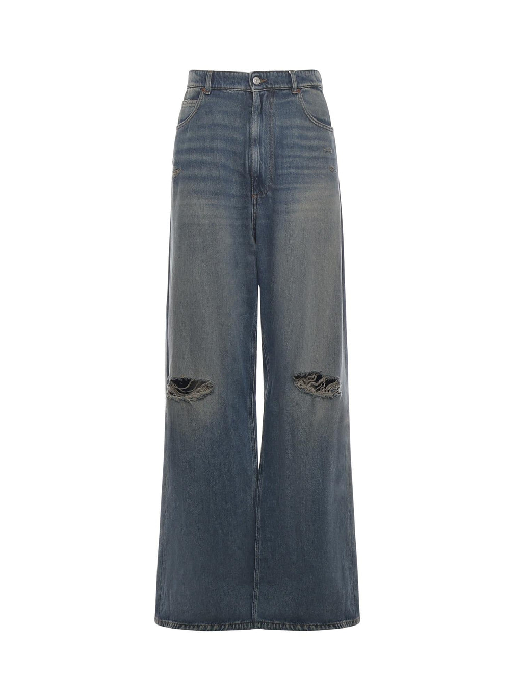 Оригінальна Jeans A Gamba Larga In Denim Maison margiela – боковий вид