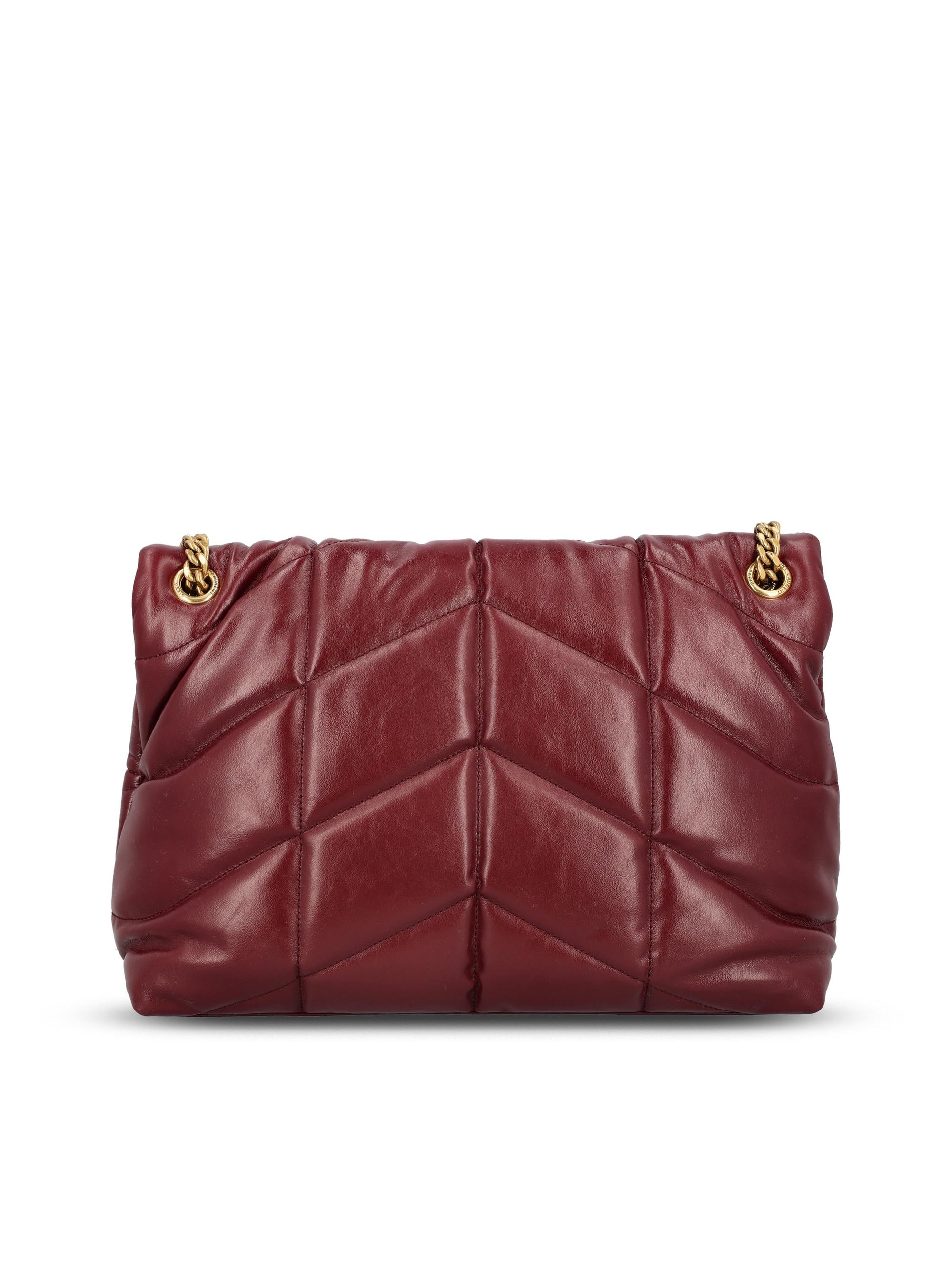 Puffer Bag Medium In Glossy Leather Saint laurent – Гарантія оригінальності – вид ззаду