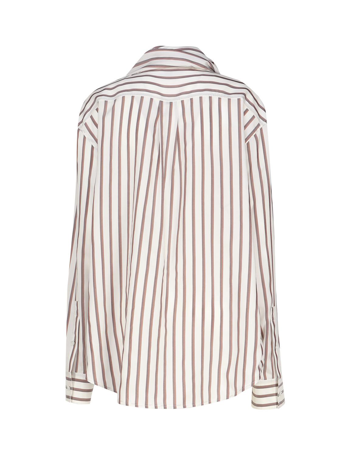 Оригінальна Camicia A Righe In Seta Con Collo Foulard Bottega veneta – детальний вид