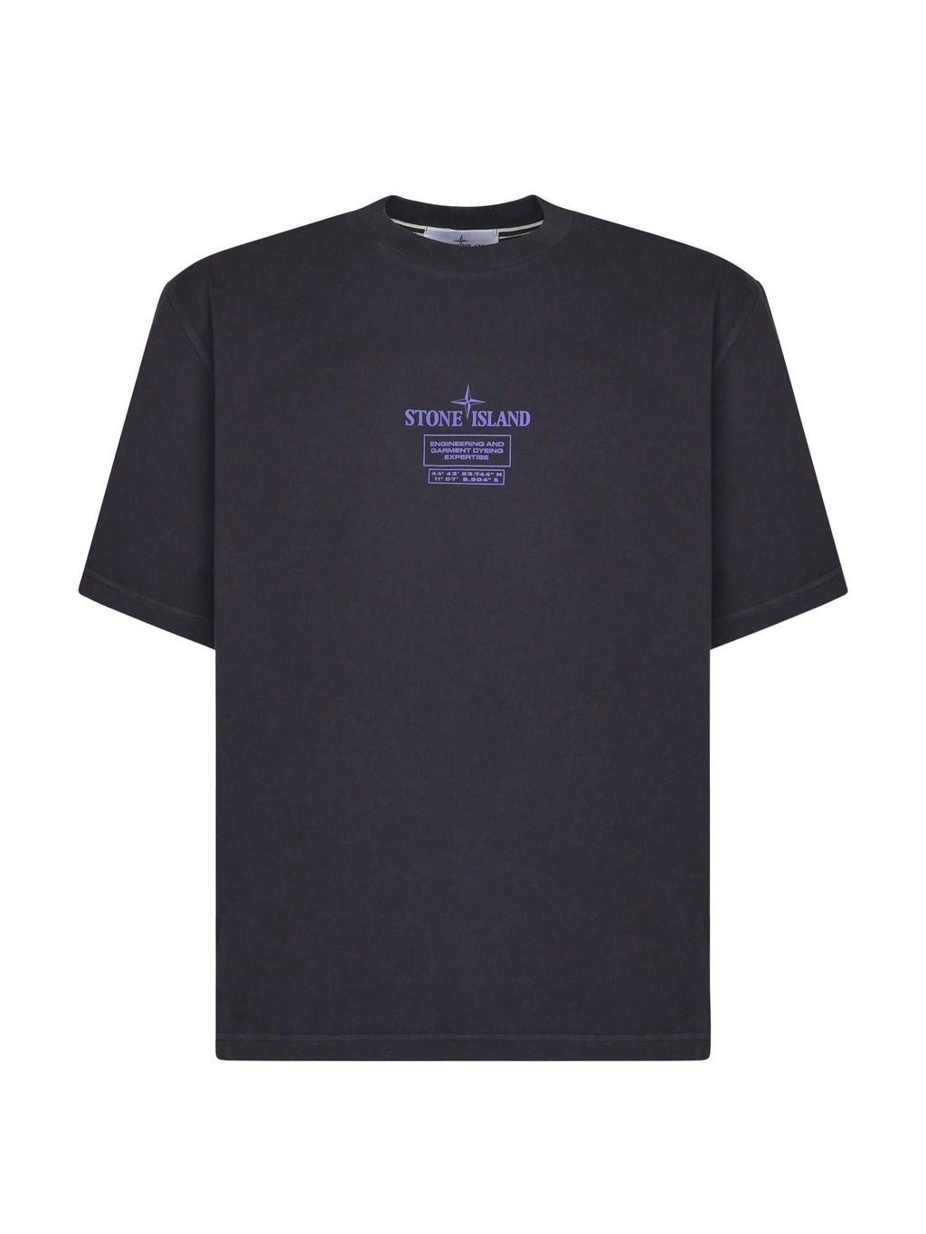 T-Shirt Con Con Stampa 02 Industrial Logos Stone island оригінал – Купити в Україні – боковий вид