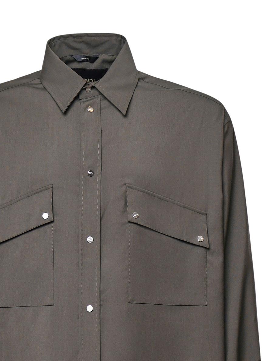 Оригінальна Camicia Over In Lana Fendi – вид ззаду