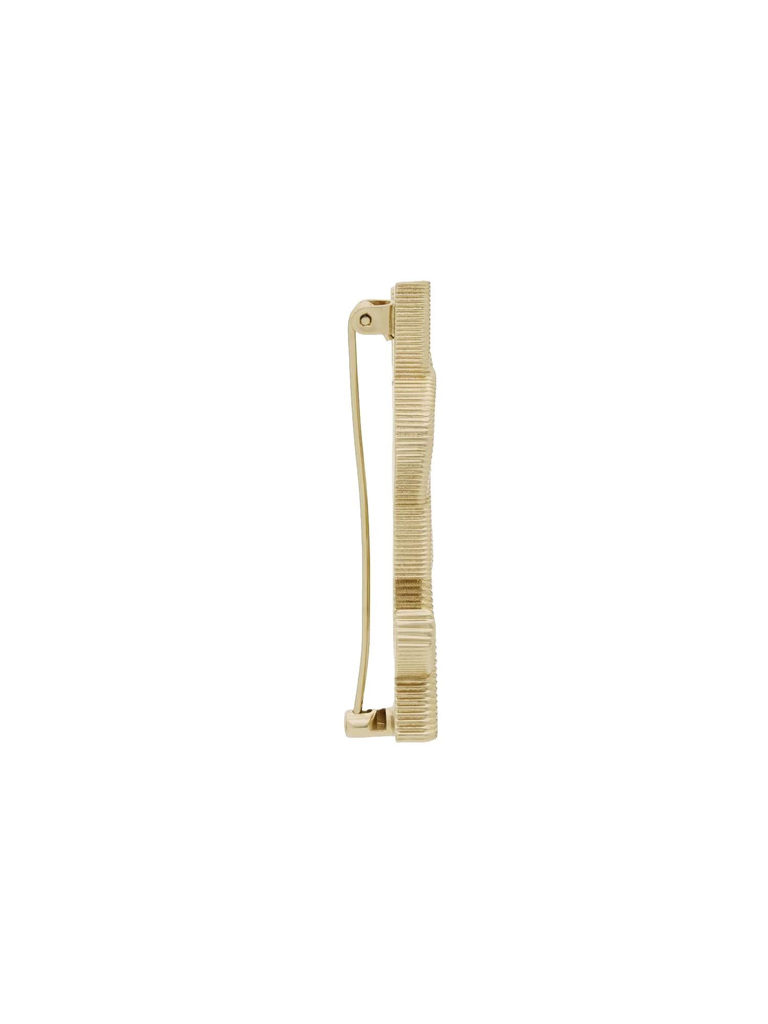 Оригінальна Spilla Logo Cassandre In Metallo Dorato Saint laurent – вид ззаду