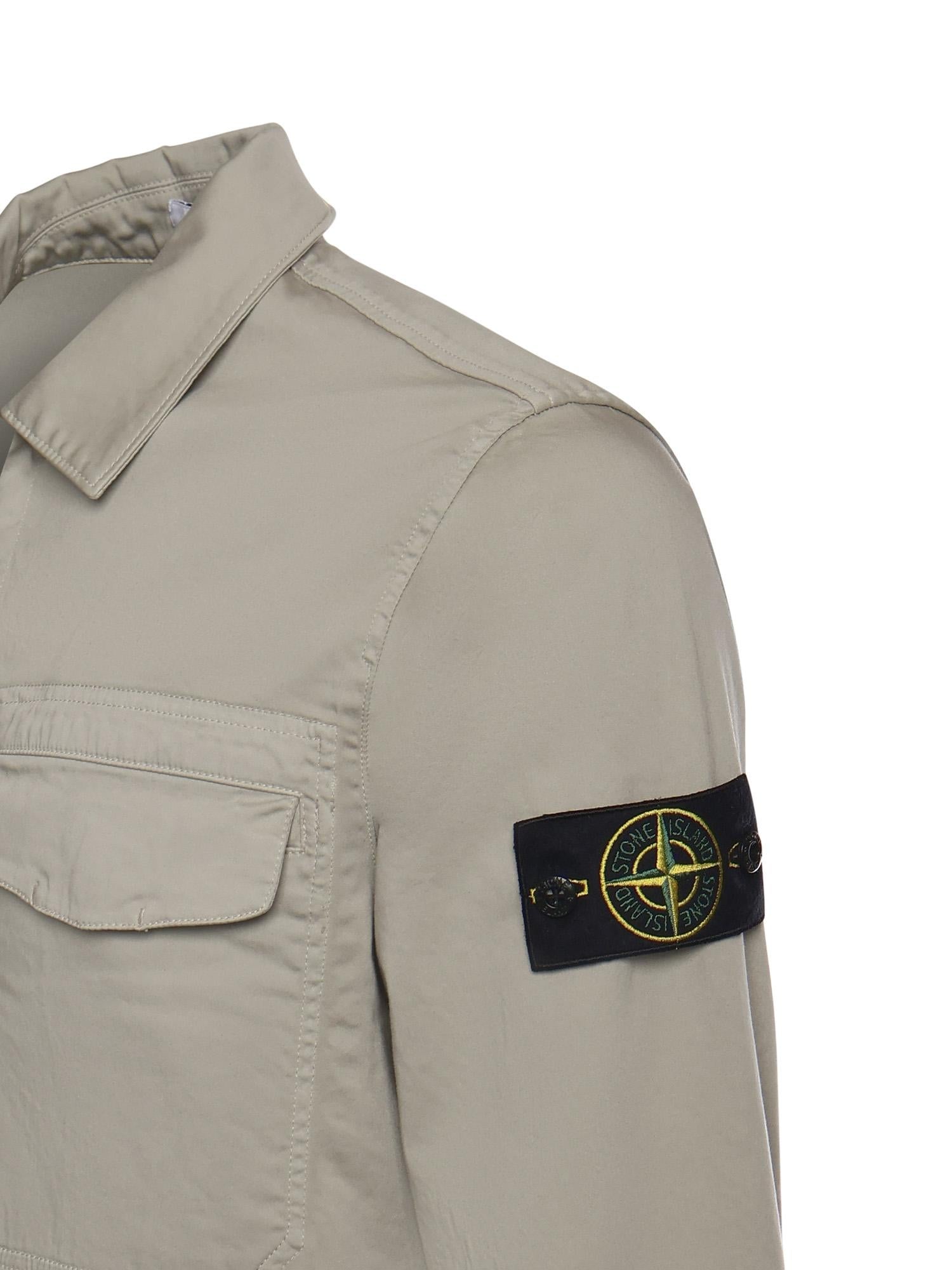 Overshirt In Raso DI Cotone Con Logo Stone island оригінал – Купити в Україні – вид ззаду