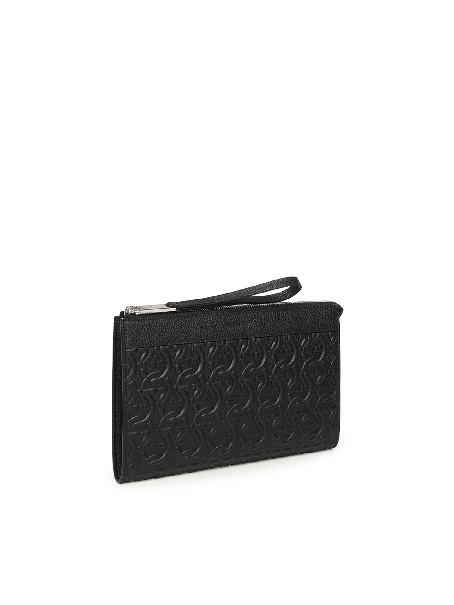 Pouch Con Goffratura Gancini Salvatore ferragamo оригінал – Купити в Україні – вид ззаду