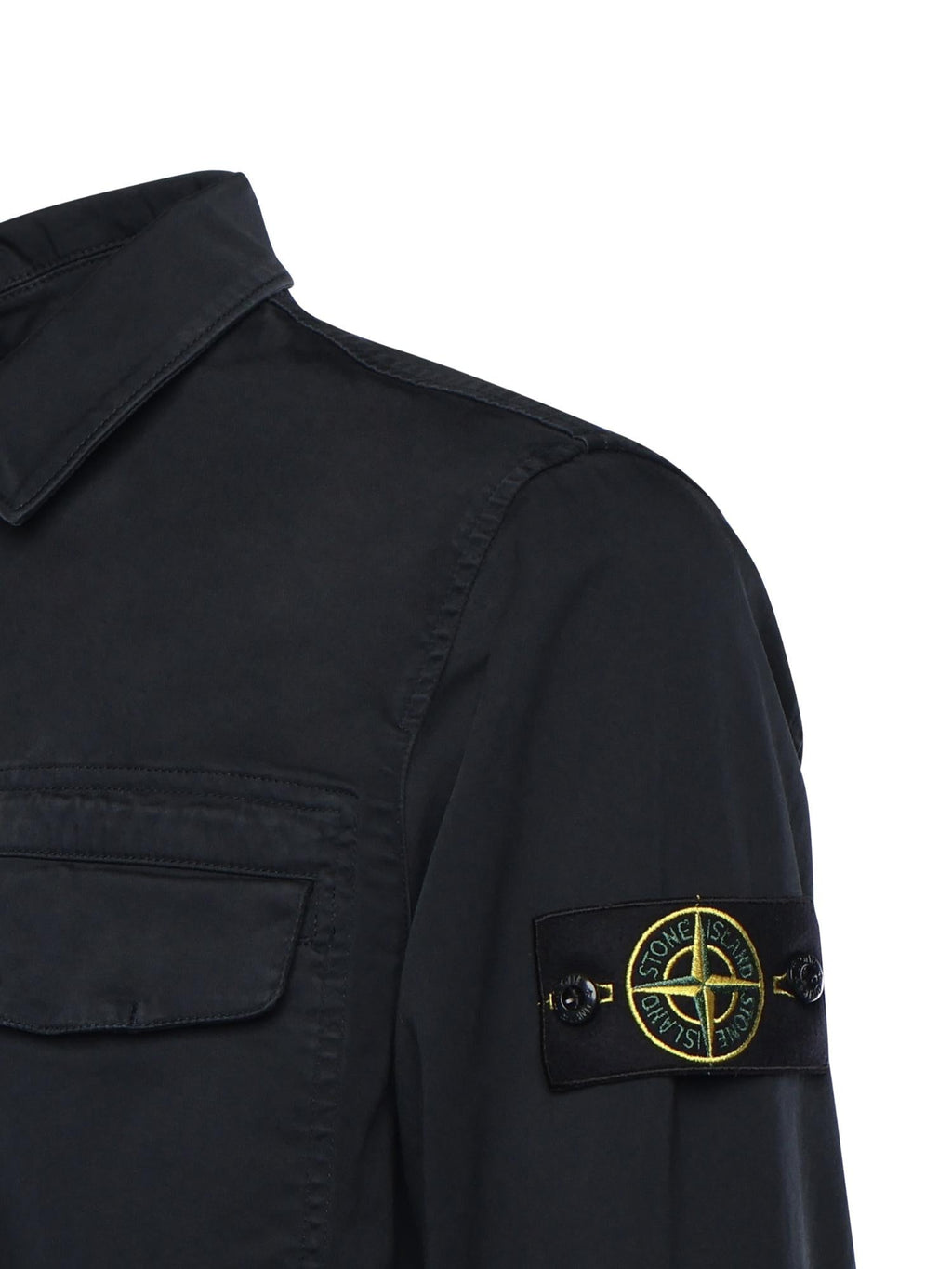 Overshirt In Raso DI Cotone Con Logo Stone island оригінал – Купити в Україні – вид ззаду