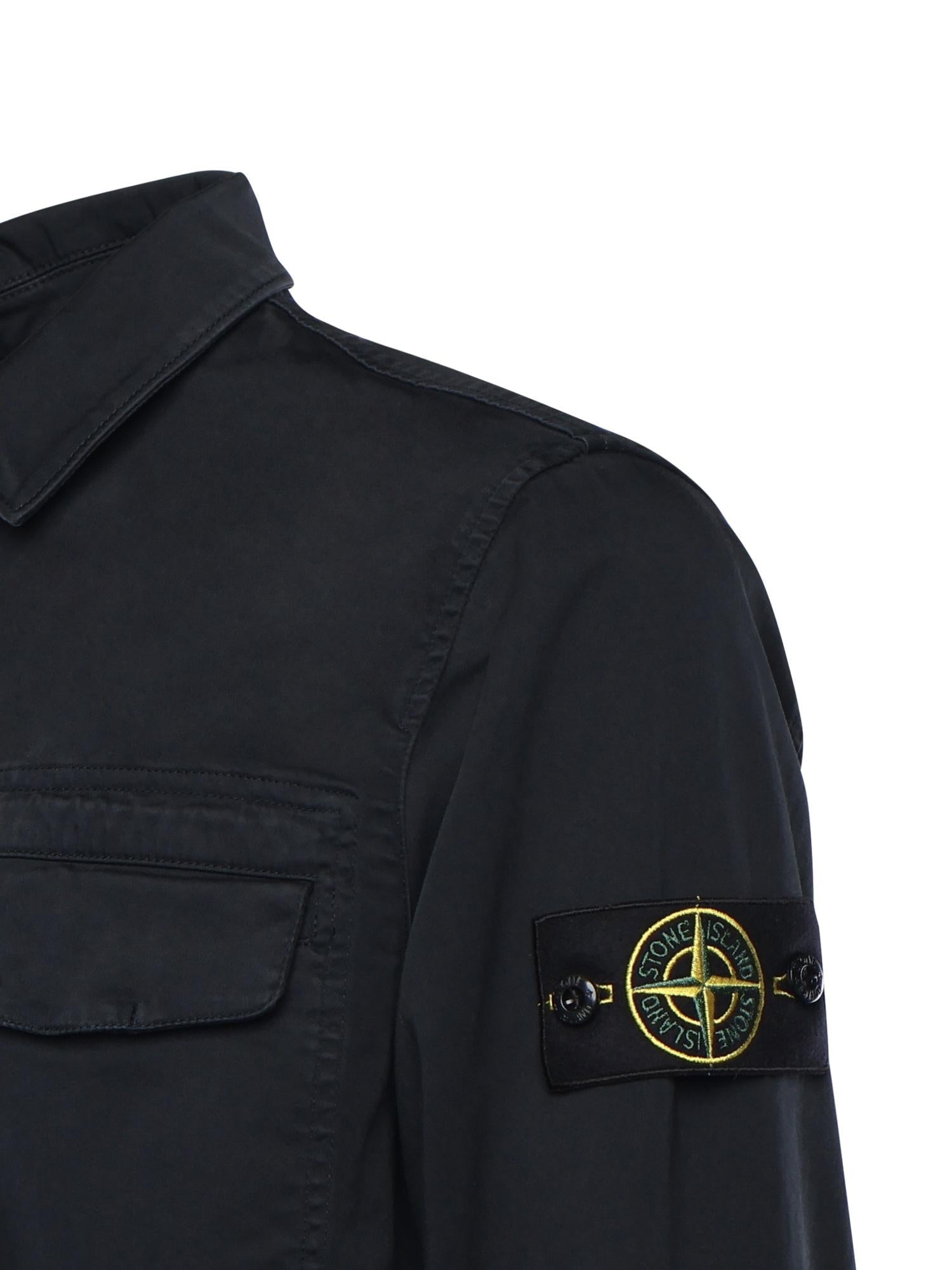 Overshirt In Raso DI Cotone Con Logo Stone island оригінал – Купити в Україні – вид ззаду