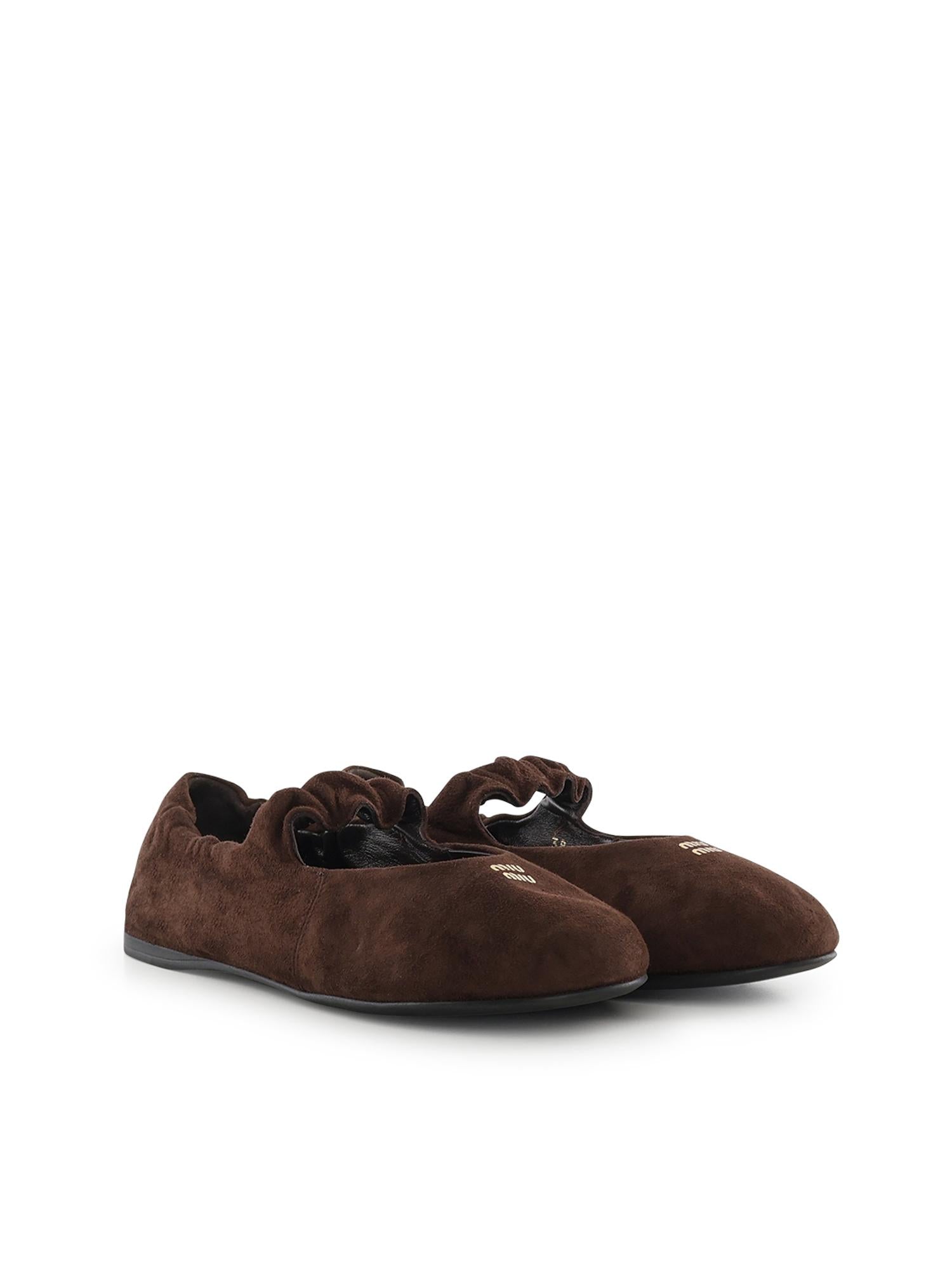 Оригінальна Ballerine Ruches In Camoscio Miu miu – вид ззаду
