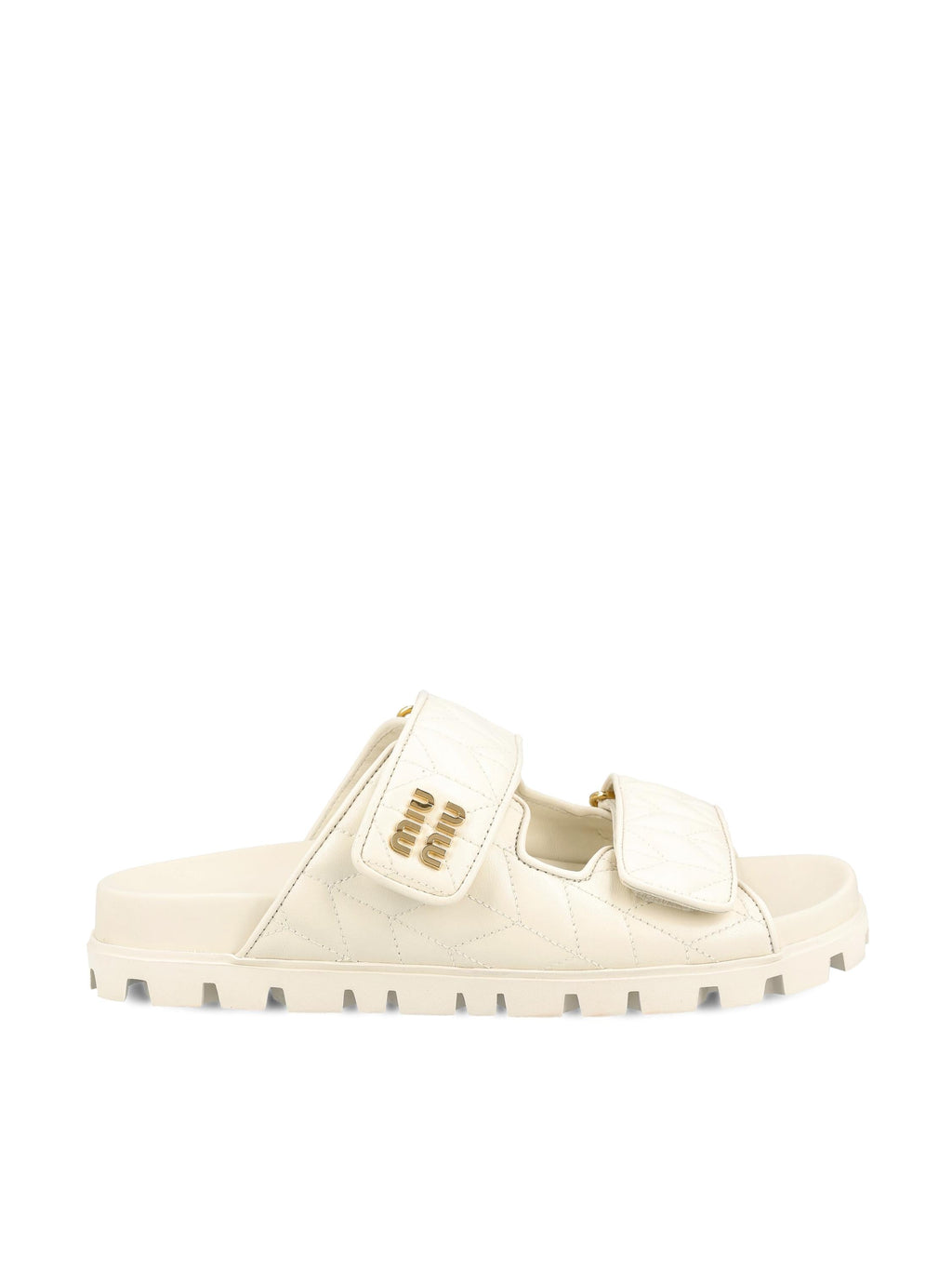 Matelassé Leather Sandals Miu miu – Гарантія оригінальності – боковий вид