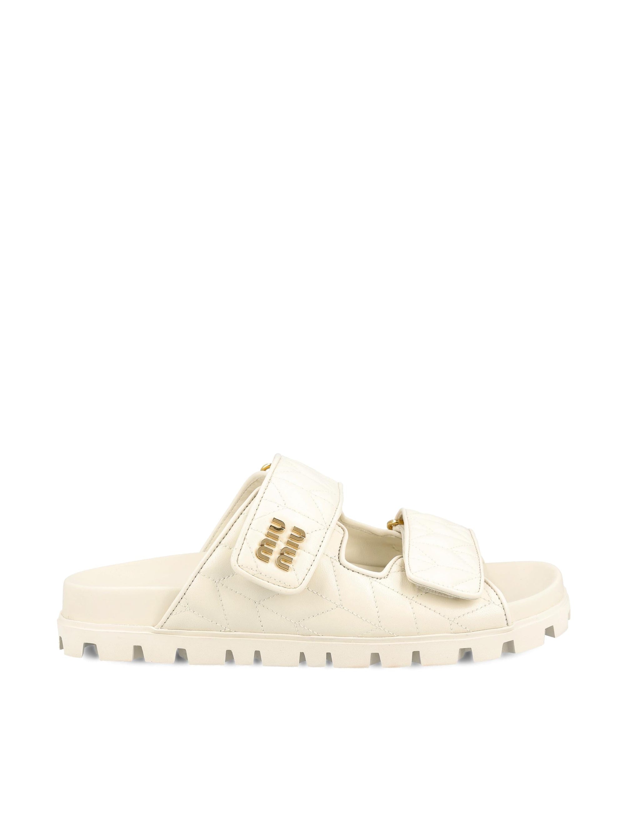 Matelassé Leather Sandals Miu miu – Гарантія оригінальності – боковий вид