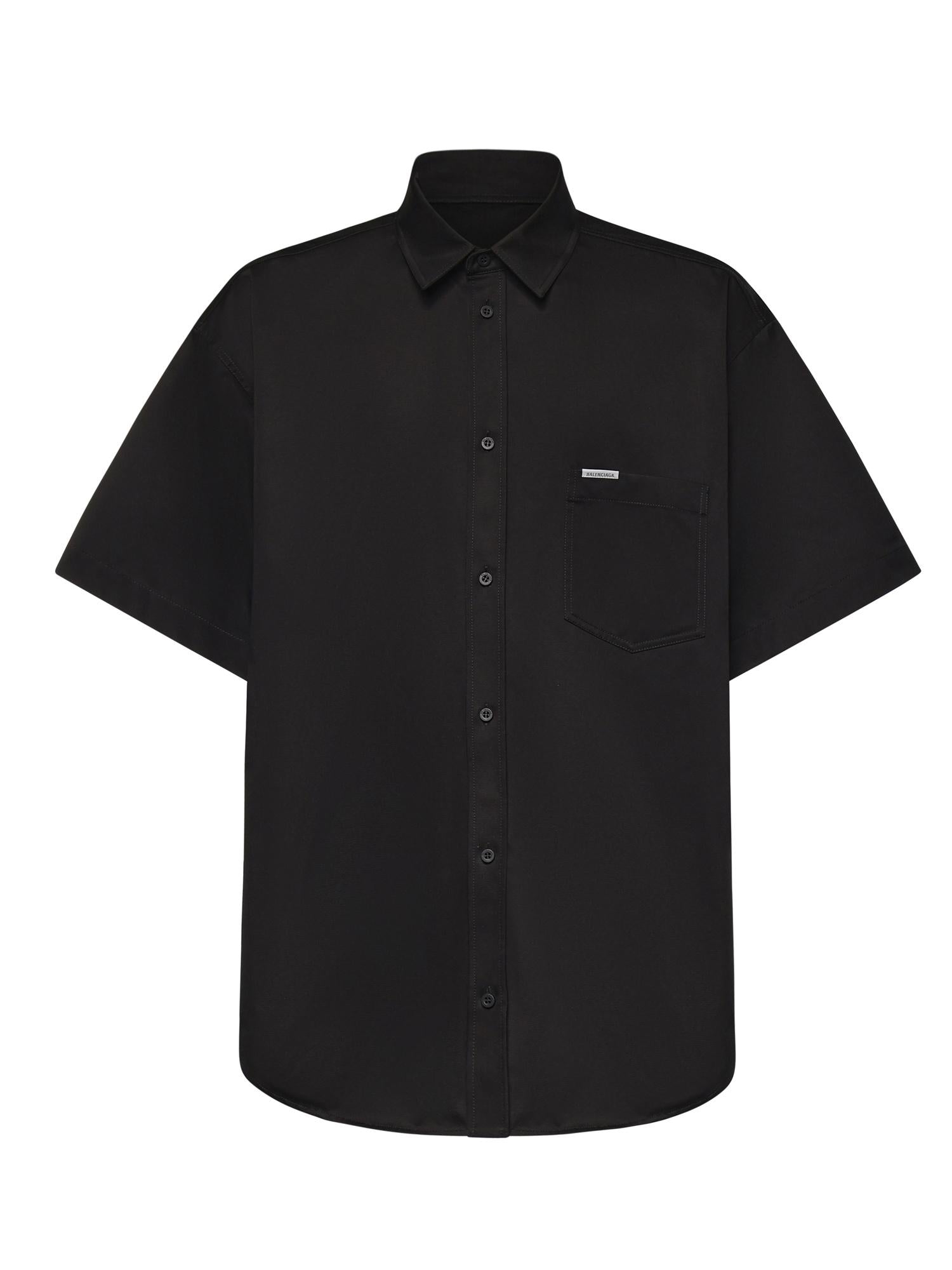 Camicia In Cotone Con Logo Balenciaga оригінал – Купити в Україні – боковий вид