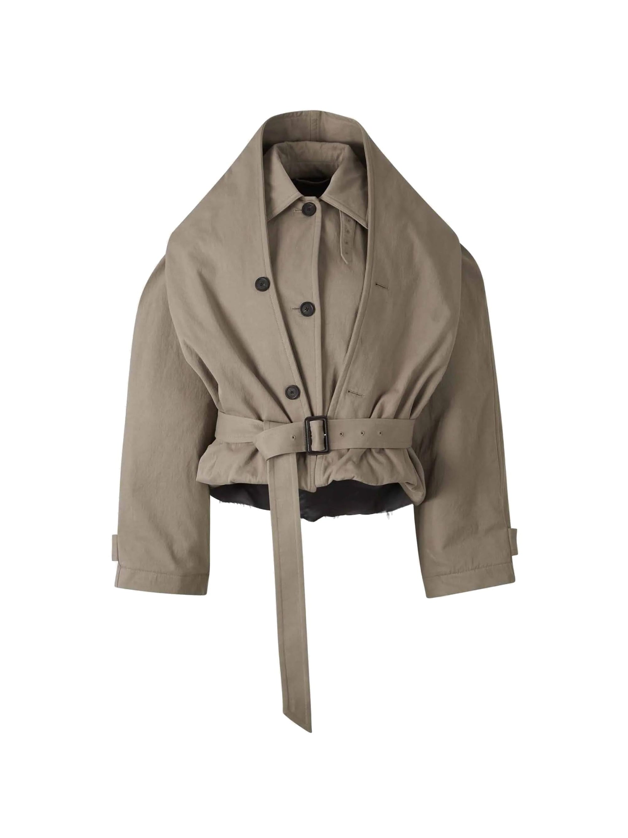 Оригінальна Trench Con Cappuccio Rovesciato In Twill DI Cotone Balenciaga – боковий вид
