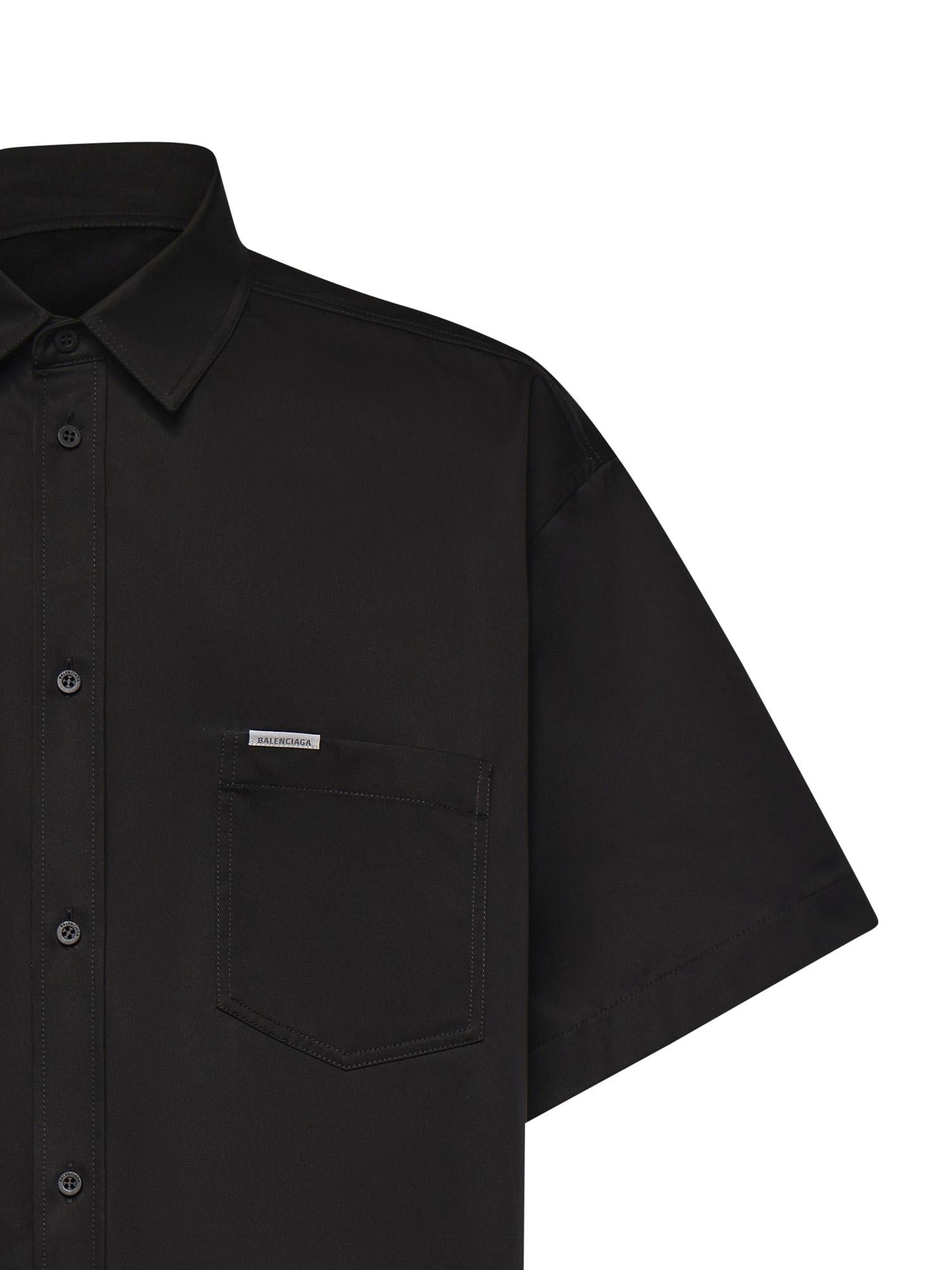 Camicia In Cotone Con Logo Balenciaga оригінал – Купити в Україні – вид ззаду