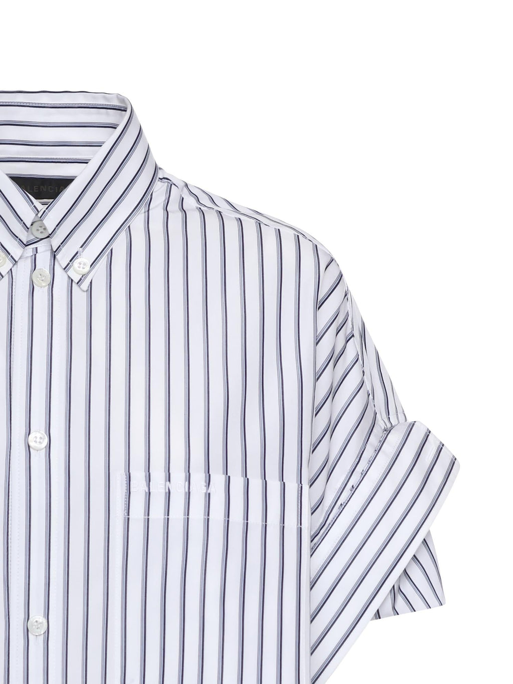 Camicia Con Maniche Con Risvolto In Popeline A Righe Balenciaga оригінал – Купити в Україні – вид ззаду