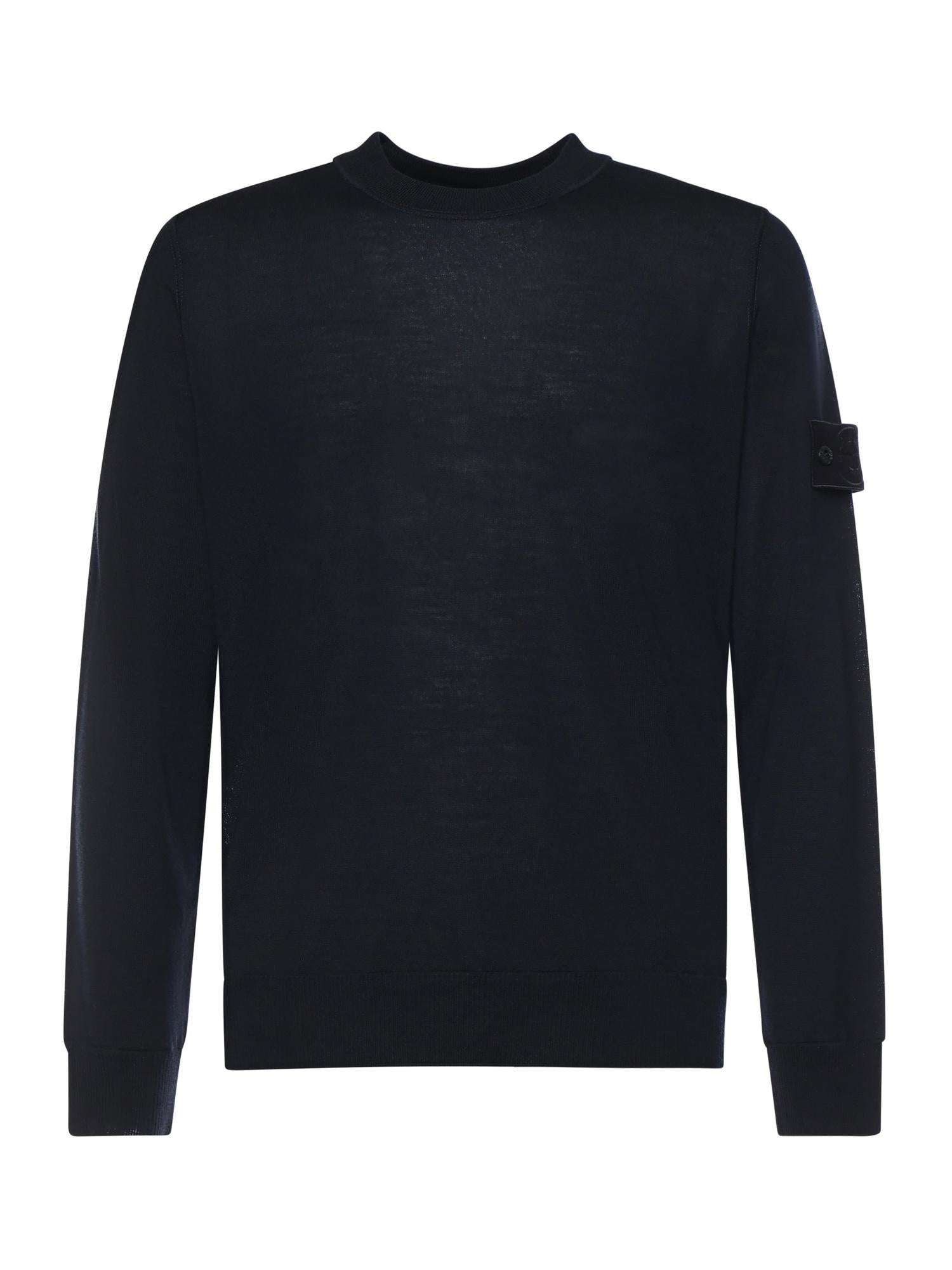 Maglione Girocollo In Lana Con Logo Stone island – Гарантія оригінальності – боковий вид