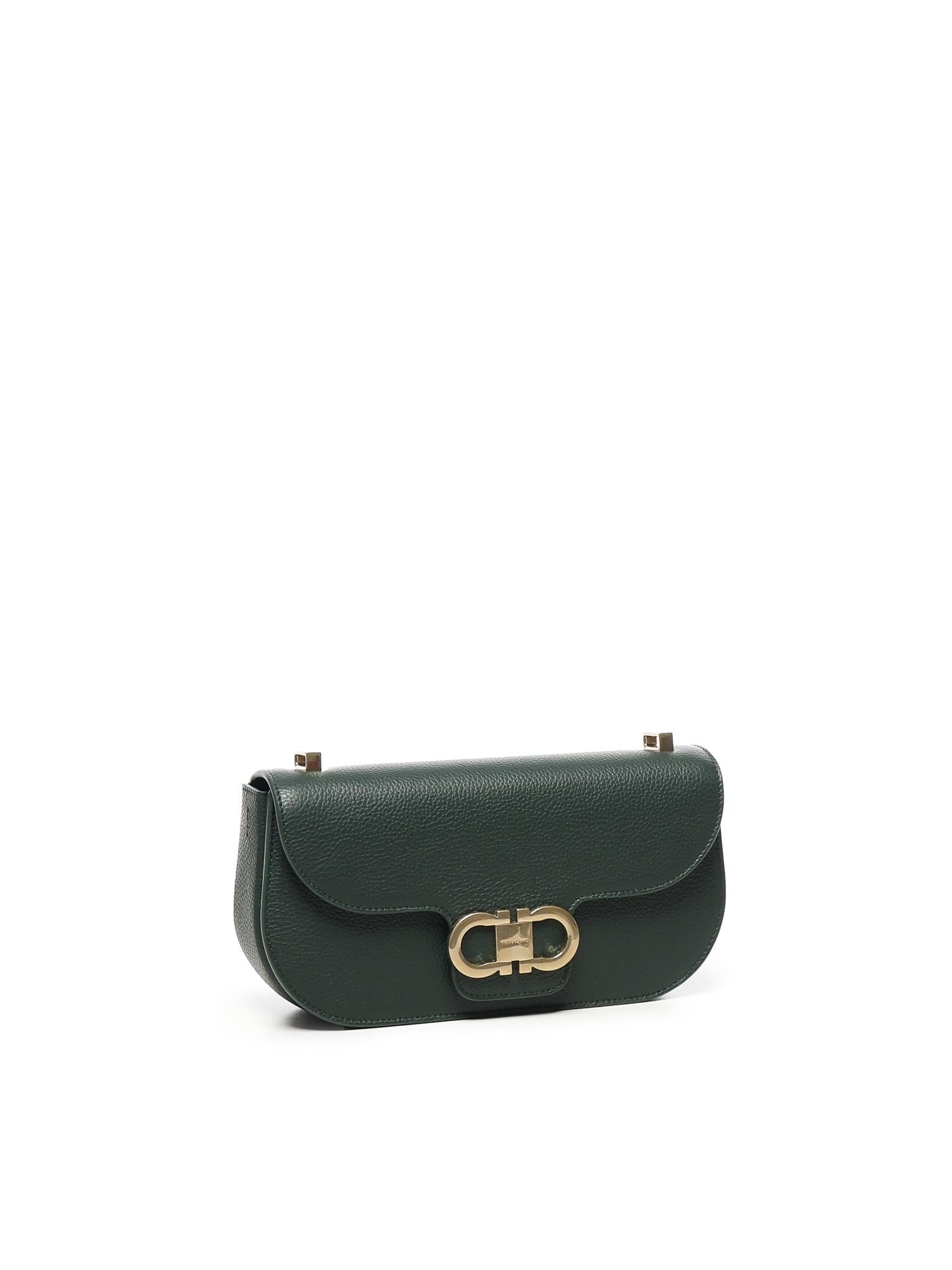 Mini Bag A Tracolla Double Gancini Salvatore ferragamo оригінал – Купити в Україні – вид ззаду