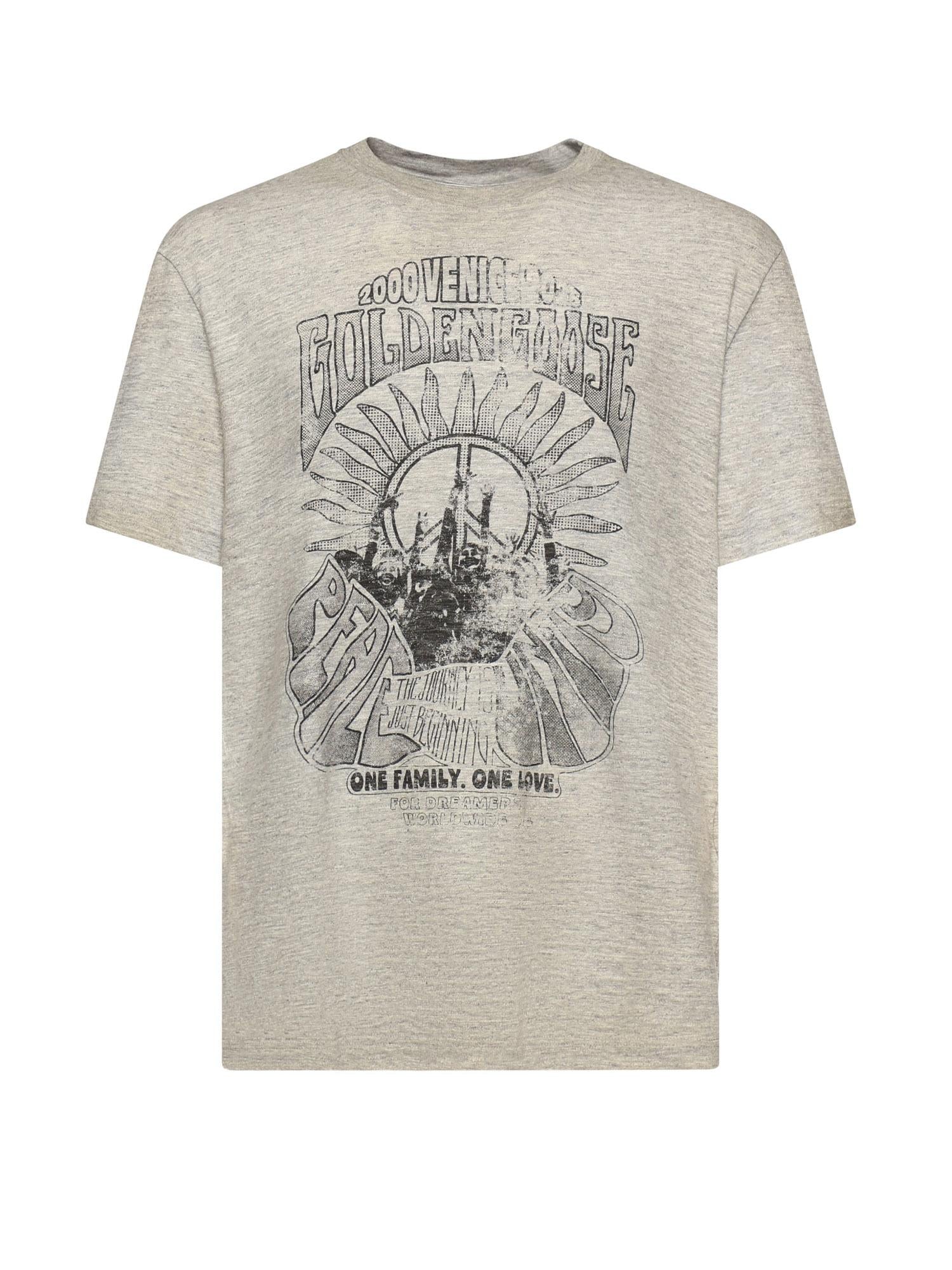 T-Shirt In Jersey Con Stampa Golden goose – Гарантія оригінальності – боковий вид