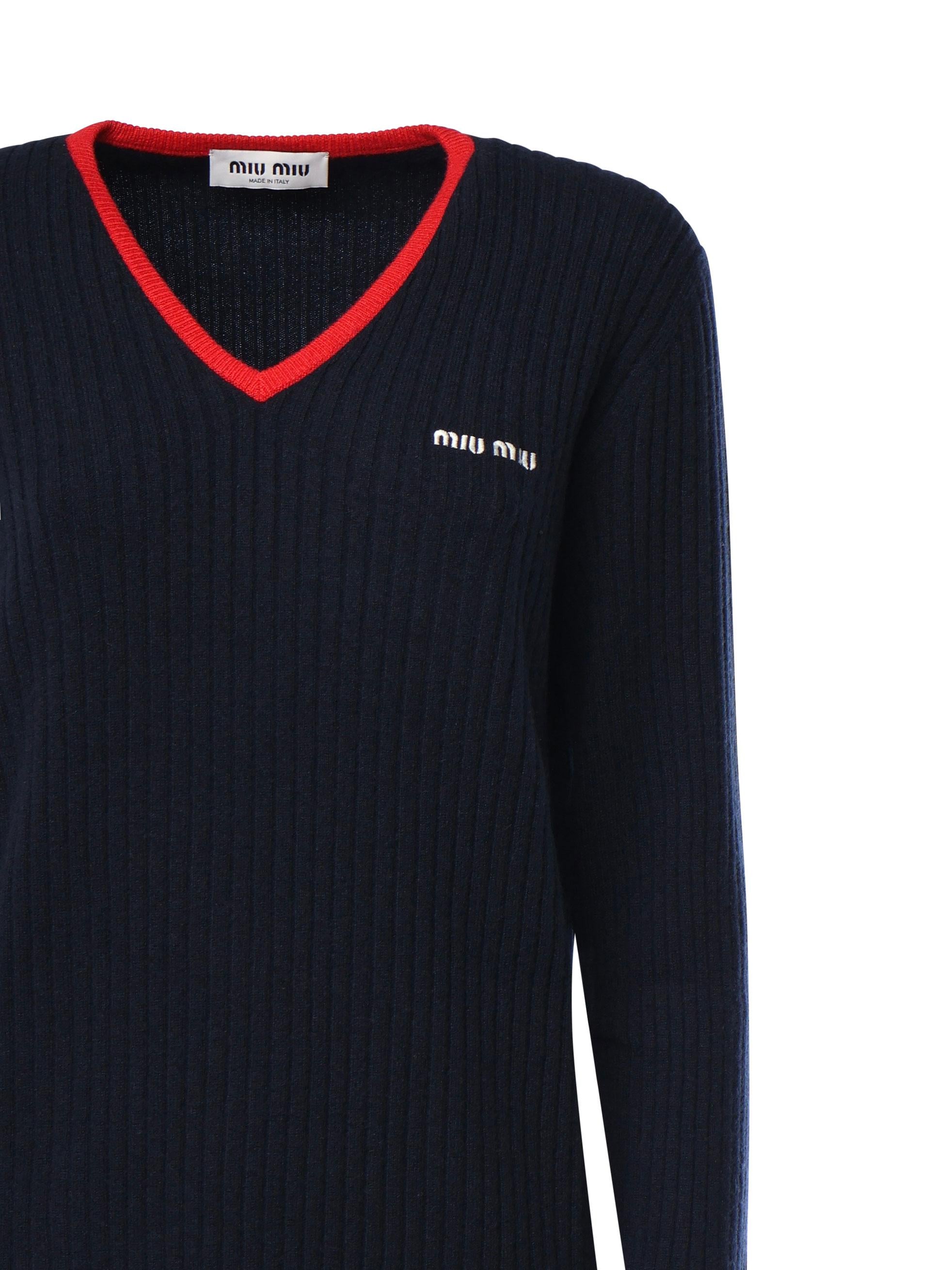 Maglia Scollo A V In Cashmere Miu miu оригінал – Купити в Україні – вид ззаду