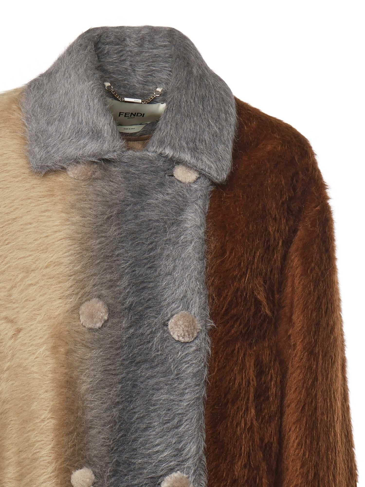 Cappotto Doppiopetto In Alpaca E Lana Fendi оригінал – Купити в Україні – вид ззаду