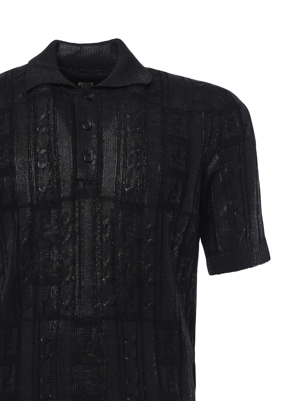 Polo In Misto Lana Con Dettagli Ff Fendi – Гарантія оригінальності – вид ззаду