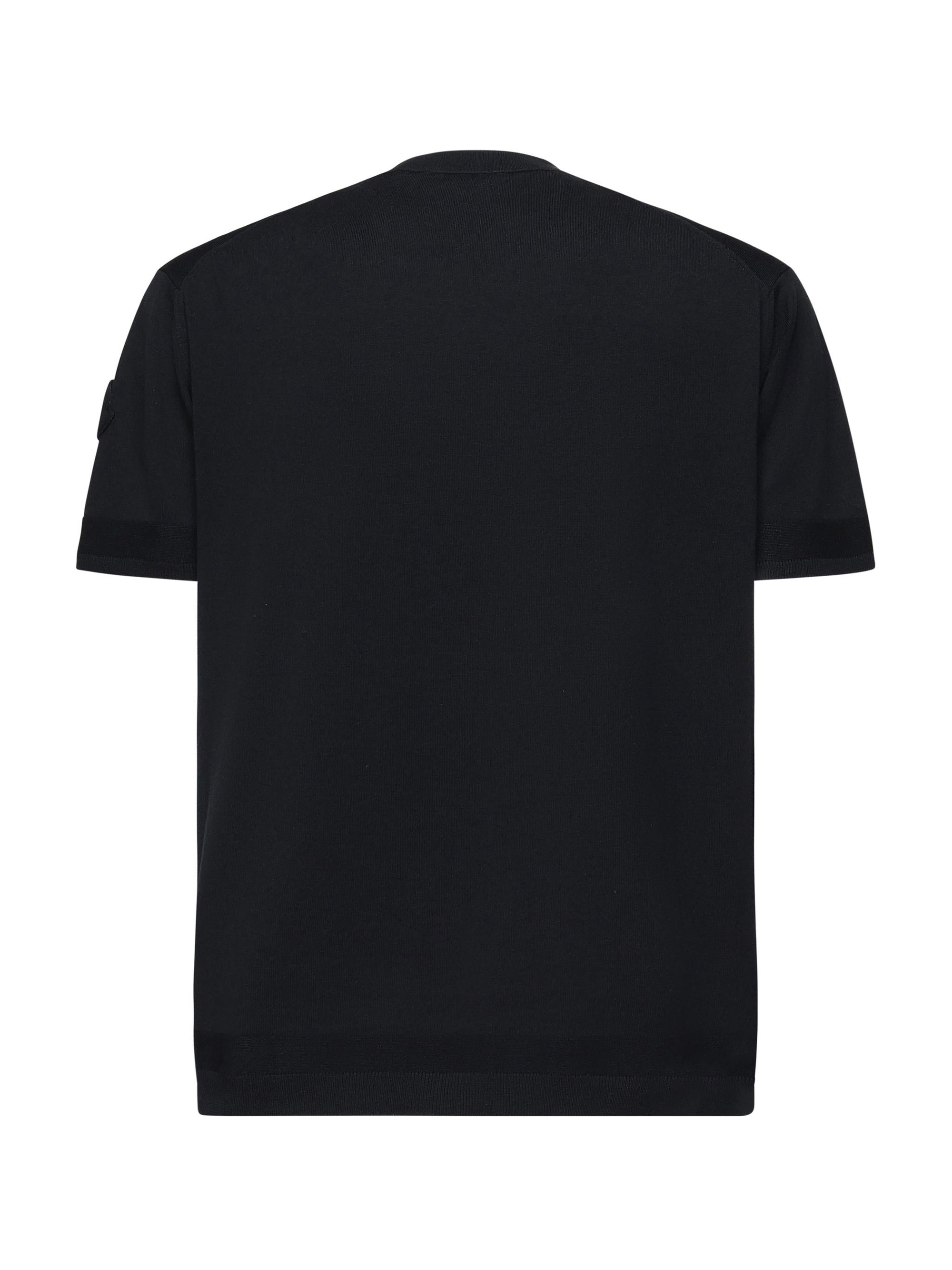 T-Shirt In Maglia DI Cotone E Seta Moncler – Гарантія оригінальності – детальний вид