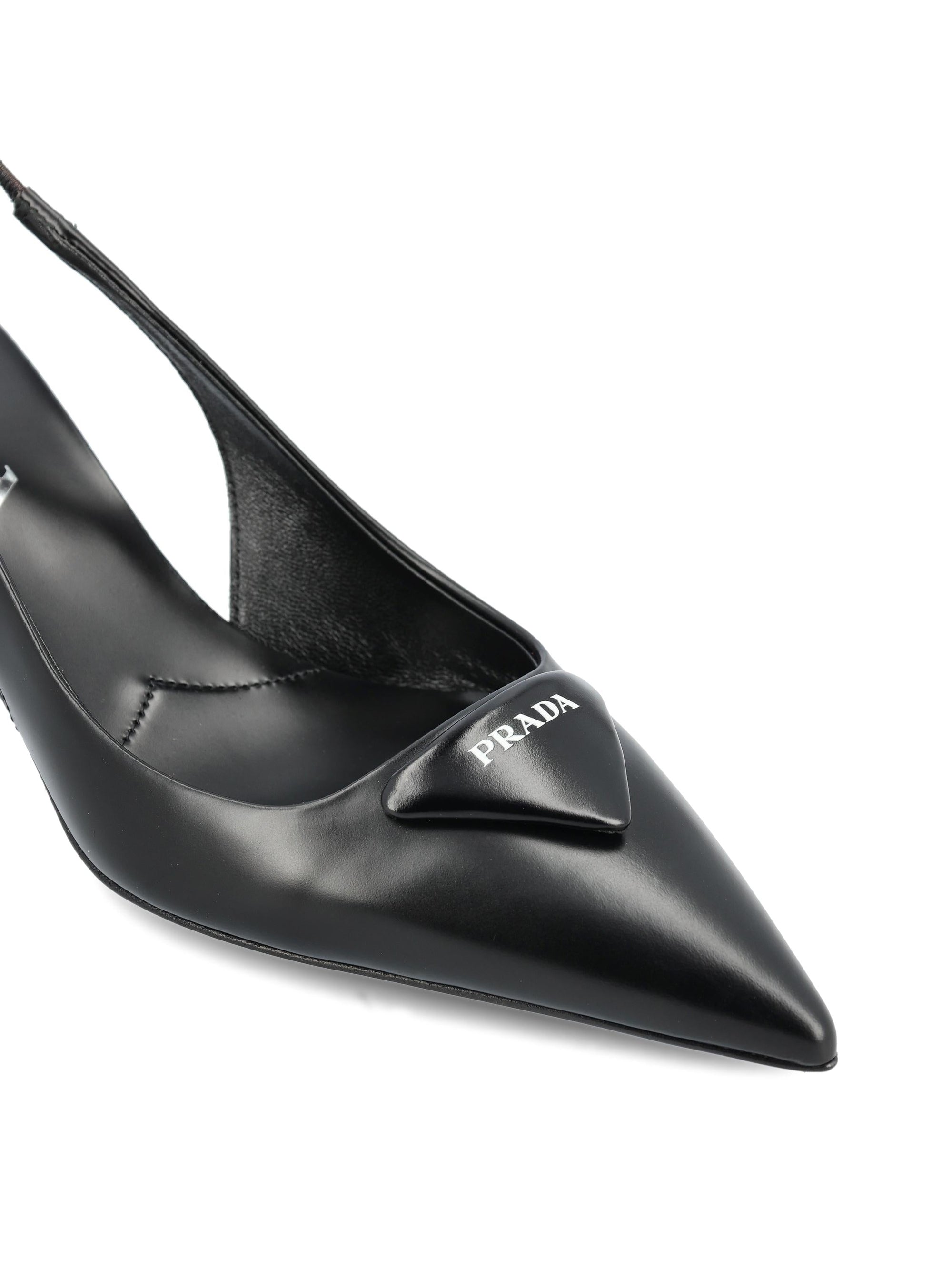 Оригінальна Slingback Pumps Crafted In Leather Prada – збільшений вид