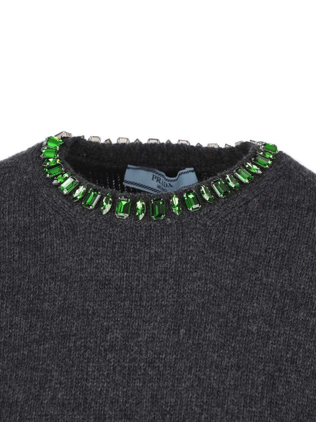Wool And Cashmere Crew Neck Sweater Prada – Гарантія оригінальності – детальний вид