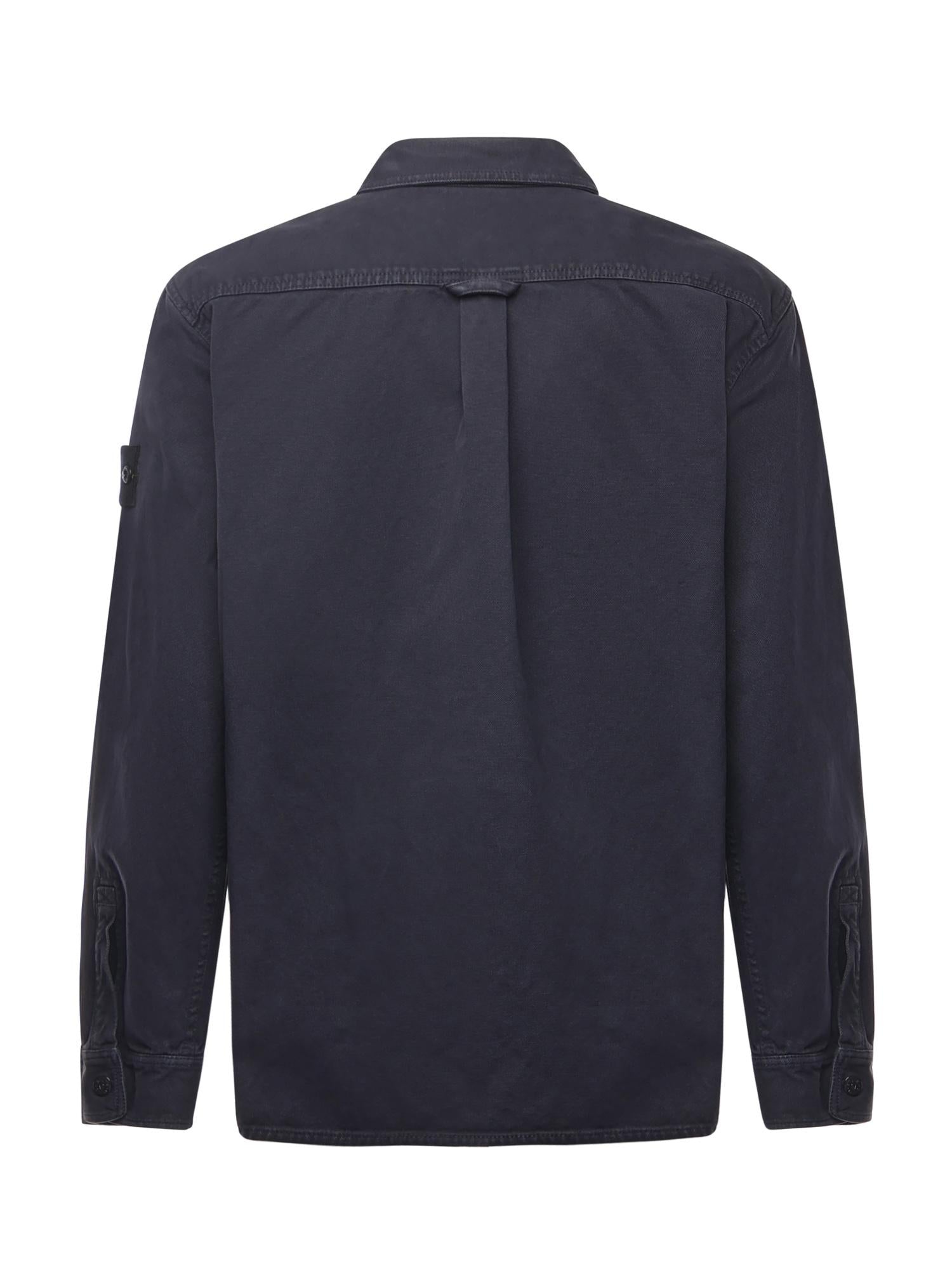 Оригінальна Overshirt In Cotone Biologico Con Logo Stone island – детальний вид