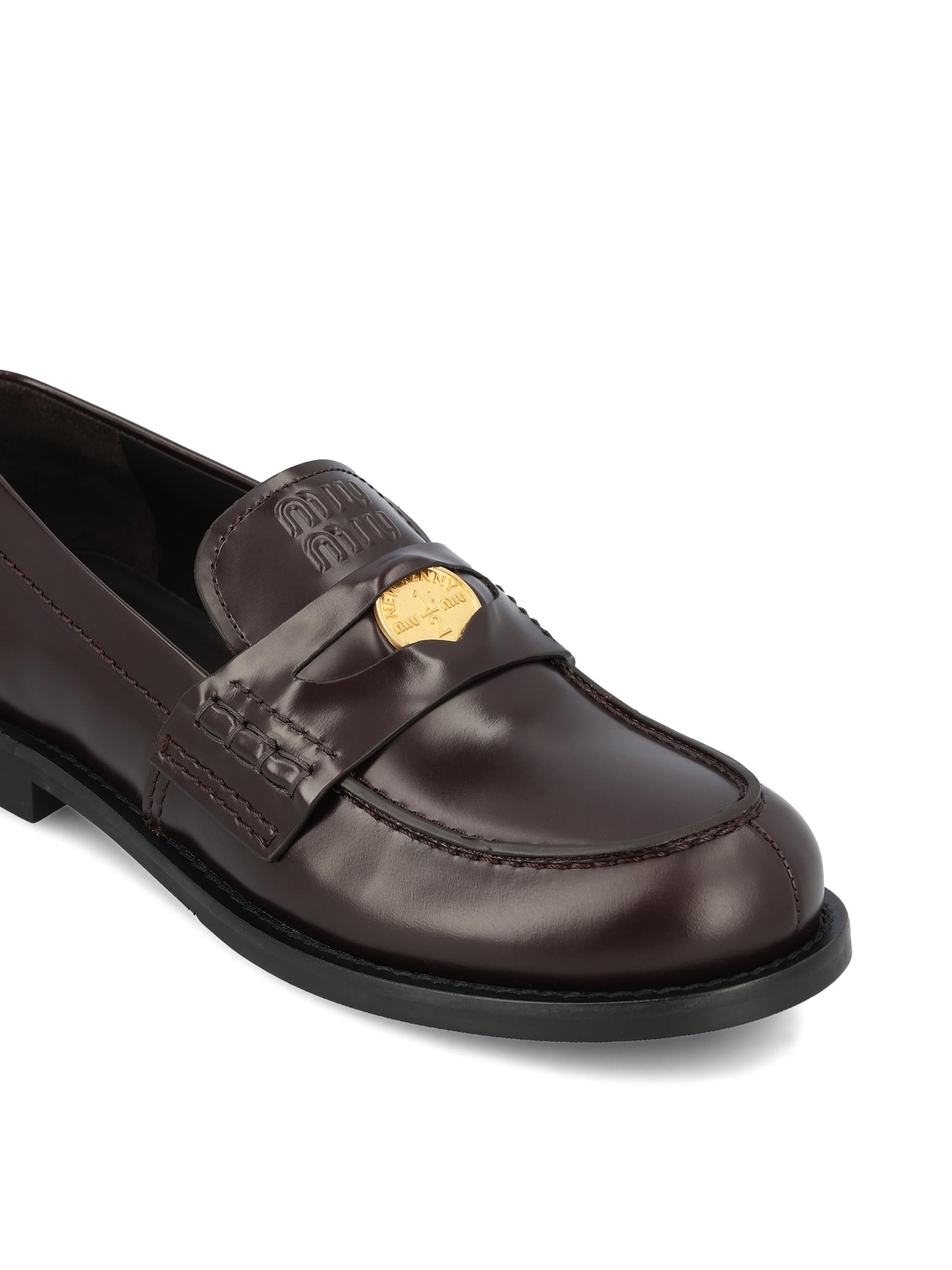 Leather Loafers In Burnished Finish Miu miu оригінал – Купити в Україні – збільшений вид