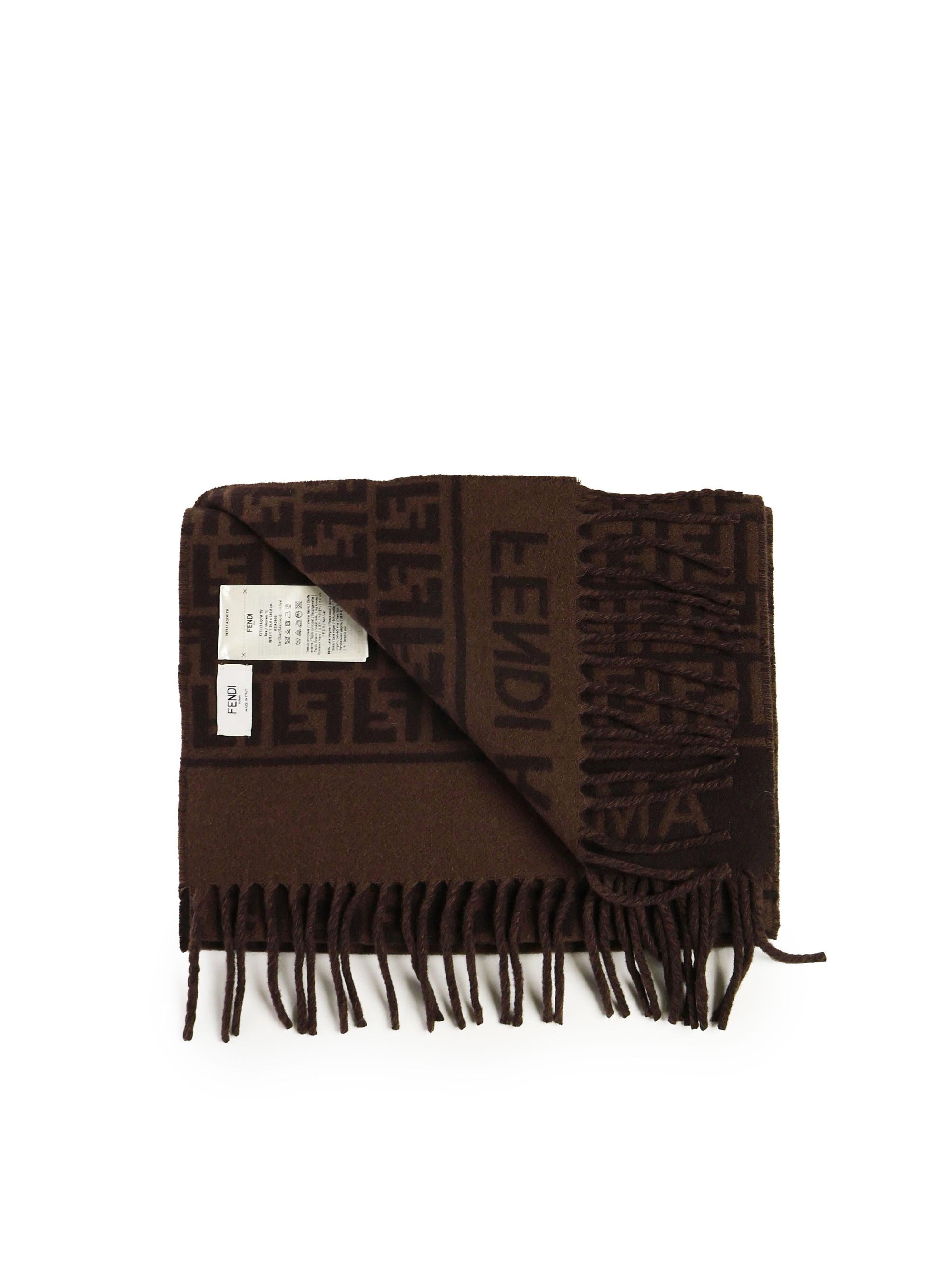 Sciarpa In Lana E Cashmere Ff Jacquard Fendi – Гарантія оригінальності – детальний вид