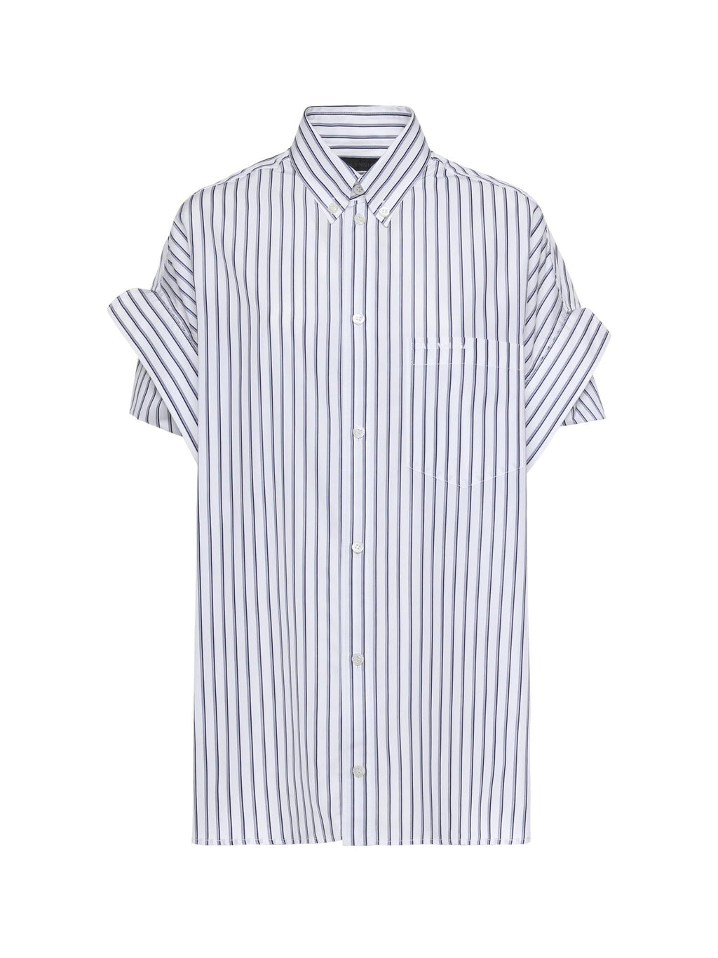 Camicia Con Maniche Con Risvolto In Popeline A Righe Balenciaga оригінал – Купити в Україні – боковий вид