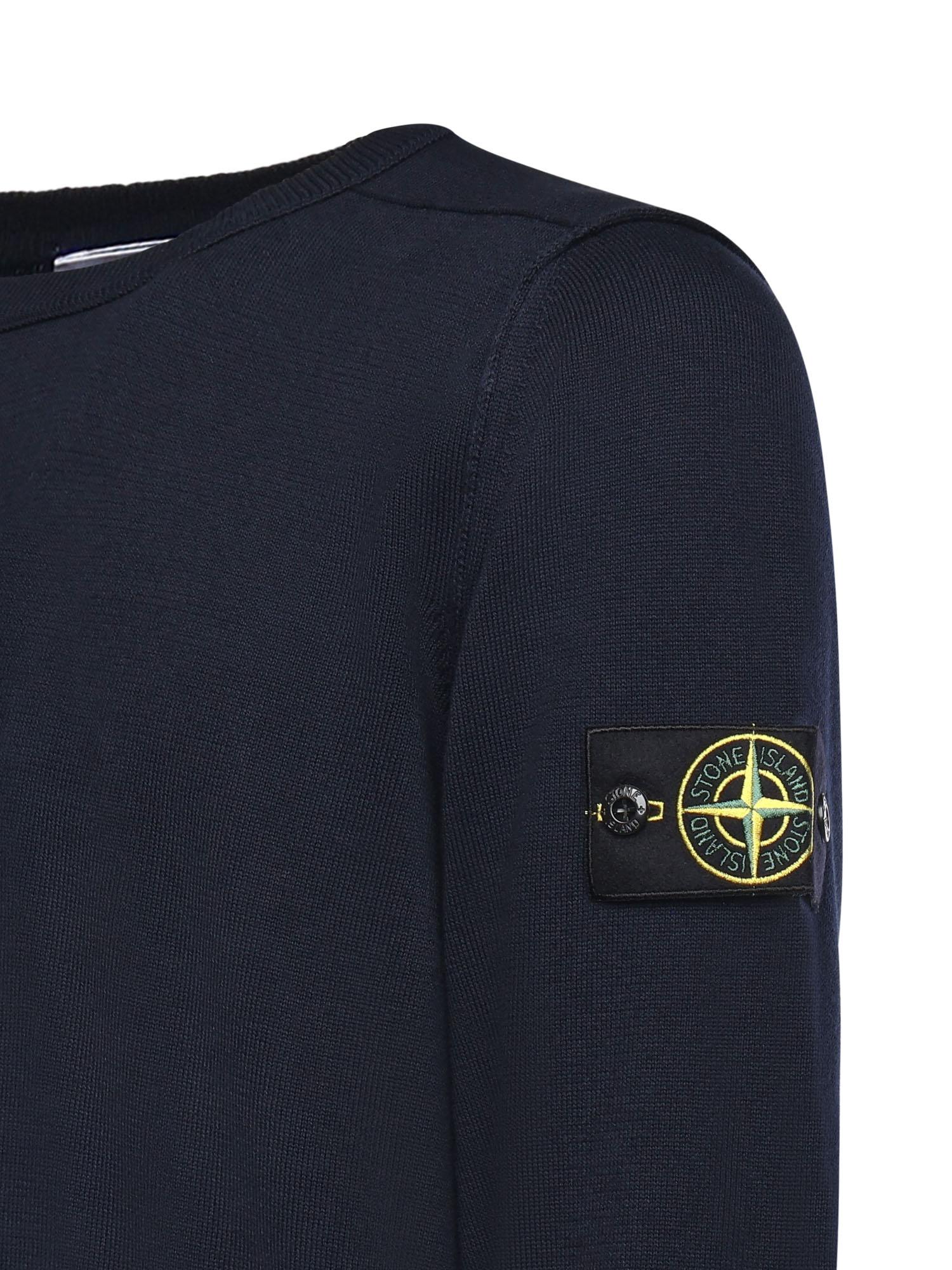 Оригінальна Maglione In Cotone Con Logo Stone island – вид ззаду