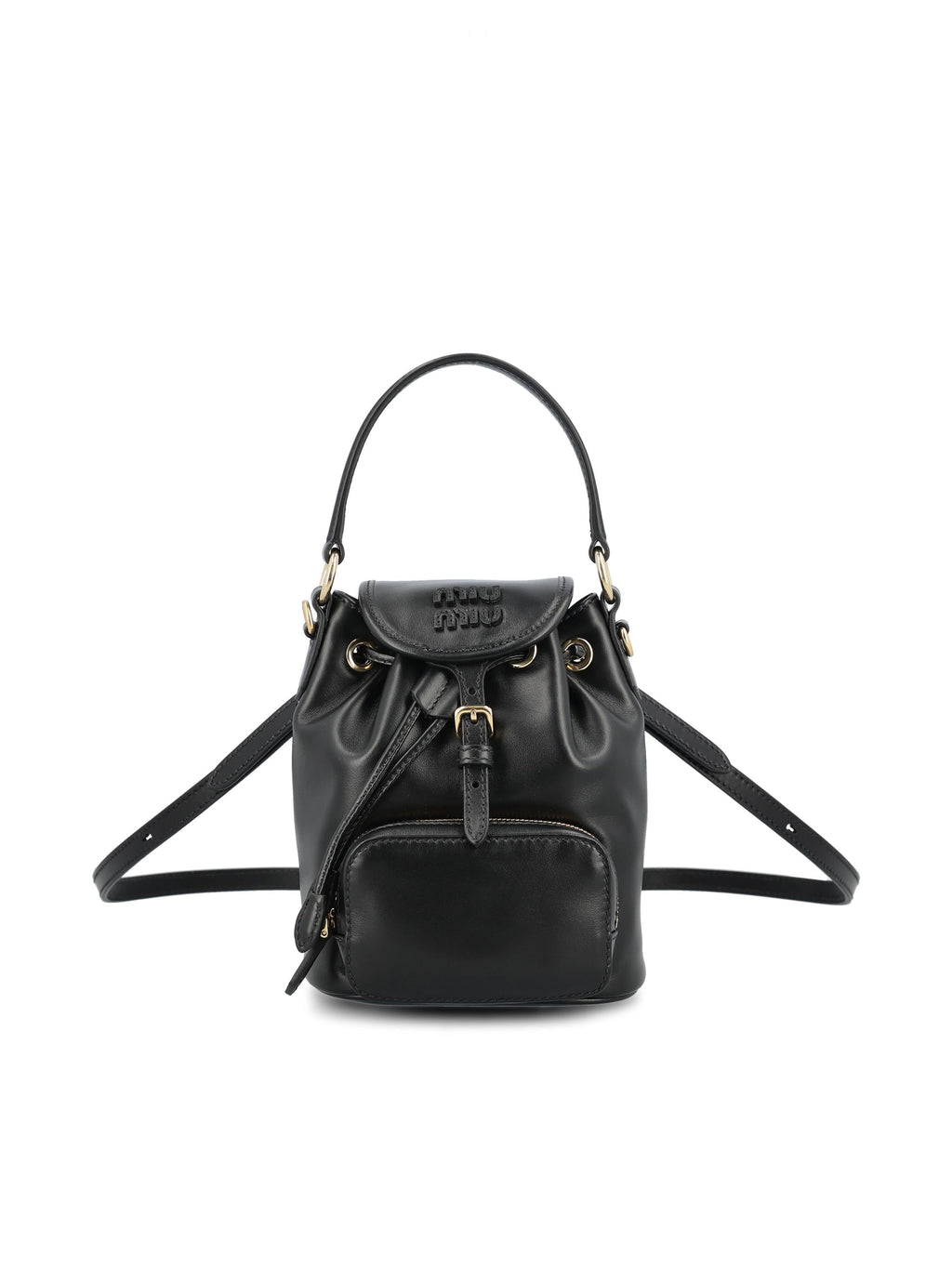 Mini Leather Backpack Miu miu – Гарантія оригінальності – боковий вид