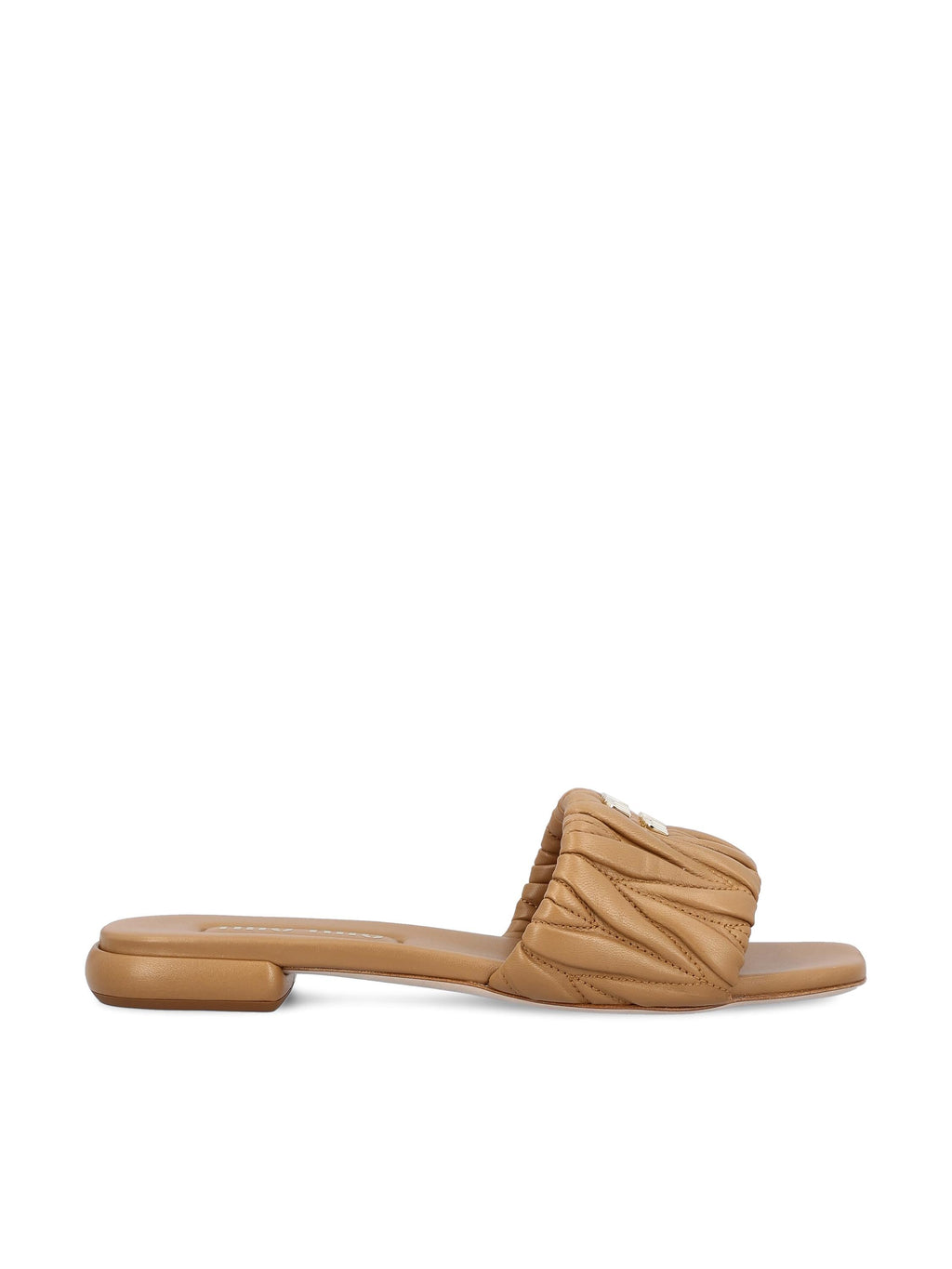 Matelassé Leather Sandals Miu miu – Гарантія оригінальності – боковий вид