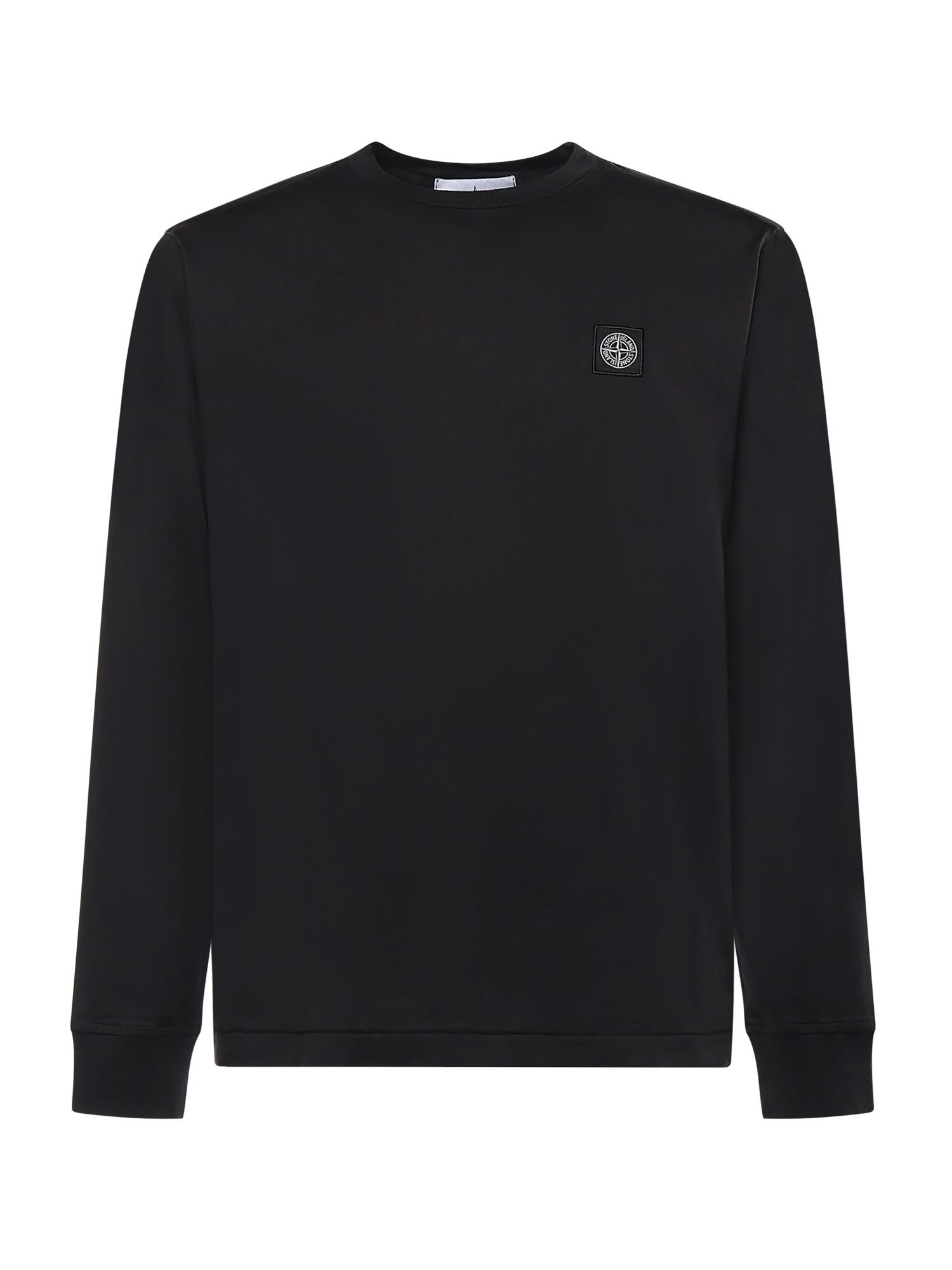 T-Shirt A Manica Lunga Con Patch Compass In Jersey DI Cotone Stone island – Гарантія оригінальності – боковий вид