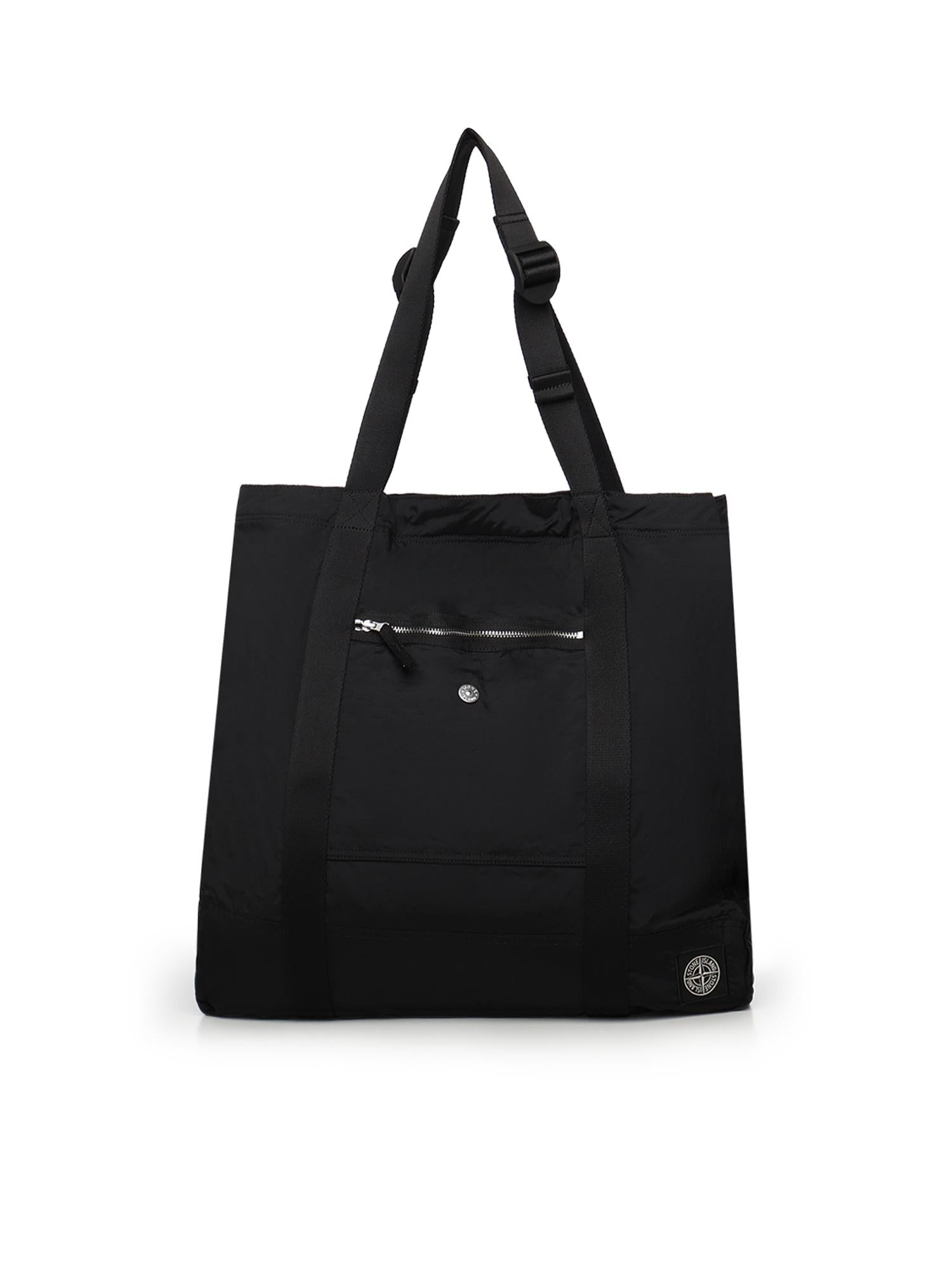 Tote Bag In Nylon Con Logo Stone island – Гарантія оригінальності – боковий вид