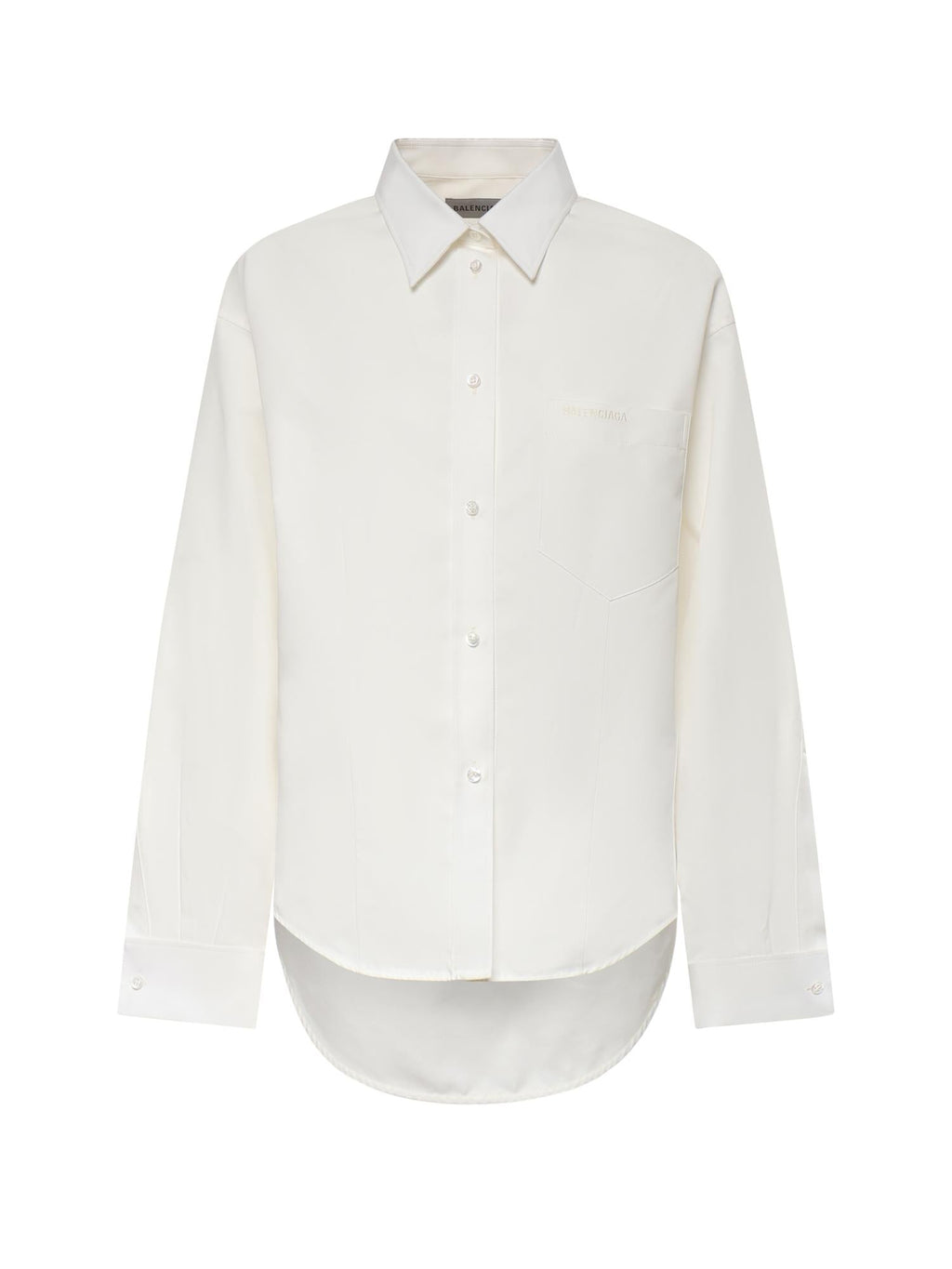 Оригінальна Camicia Classica In Popeline DI Seta E Organza DI Cotone Balenciaga – боковий вид